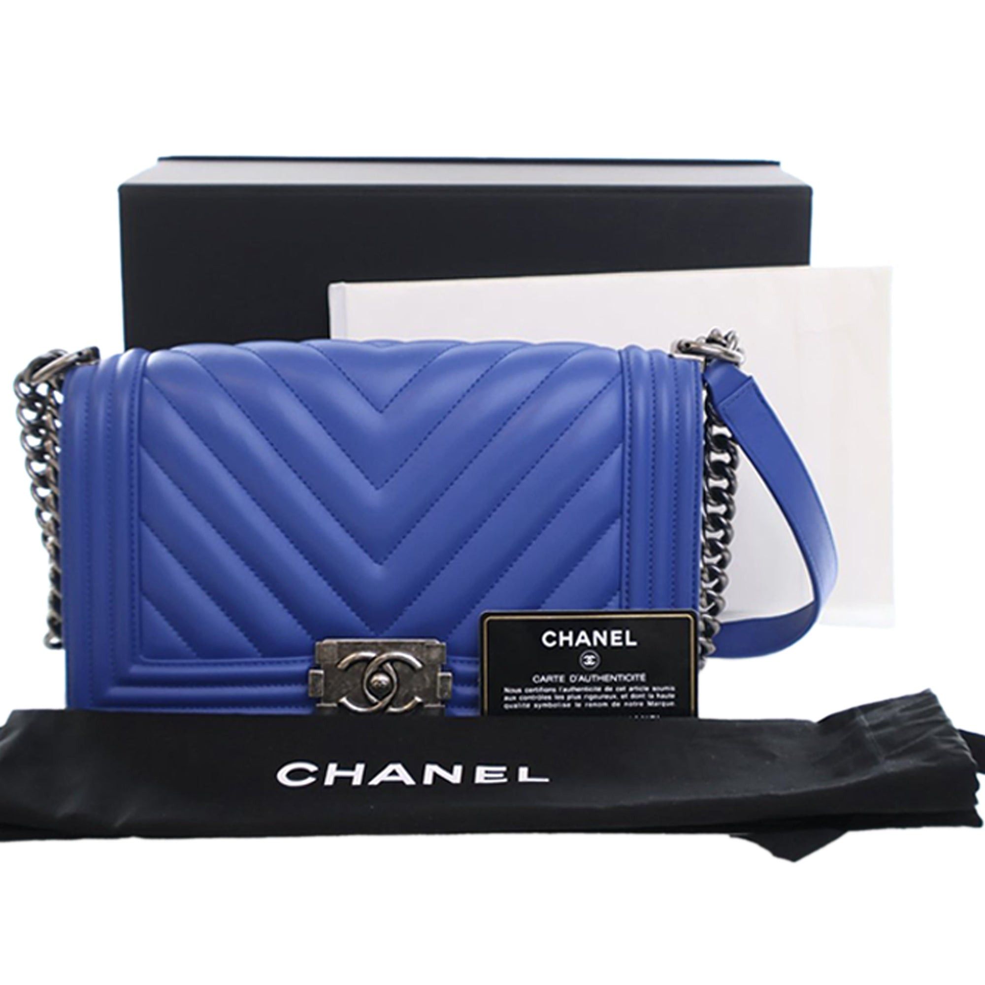 Chanel Old Medium Chevron Lambskin Boy Flap Size ONE SIZE - 15 Thumbnail