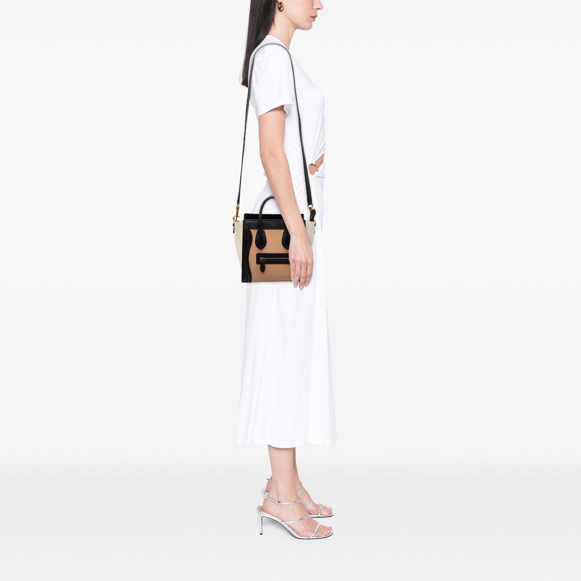 Celine Nano Tricolor Leather Luggage Tote Size ONE SIZE - 7 Thumbnail