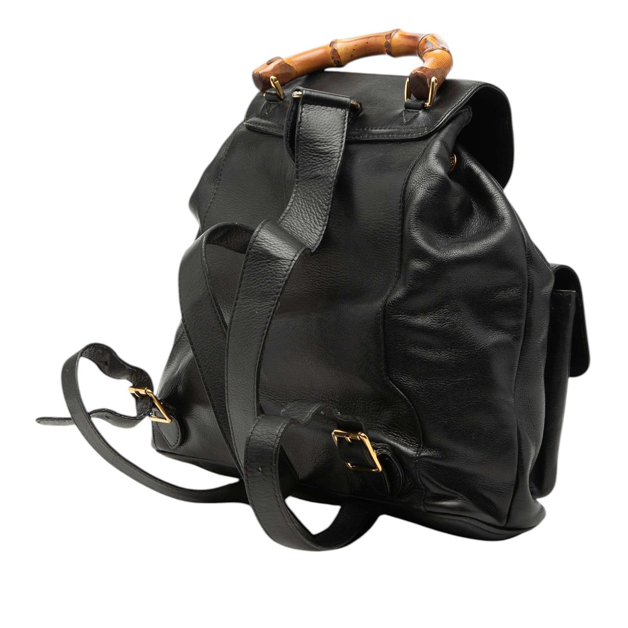 Gucci Calfskin Bamboo Drawstring Backpack Size ONE SIZE - 2 Thumbnail
