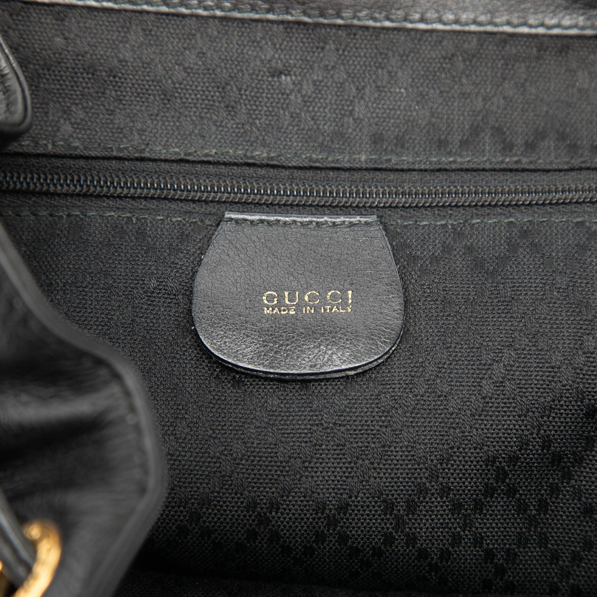 Gucci Calfskin Bamboo Drawstring Backpack Size ONE SIZE - 5 Thumbnail