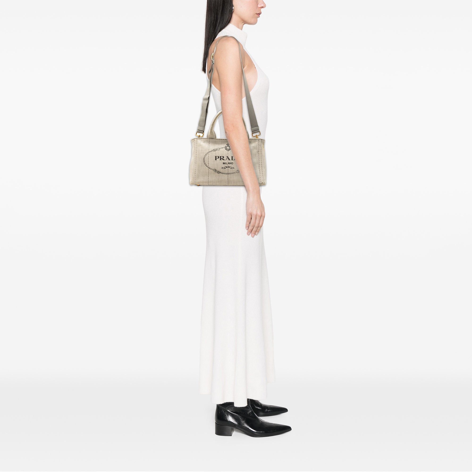 Prada Small Denim Canapa Logo Satchel Size ONE SIZE - 7 Thumbnail