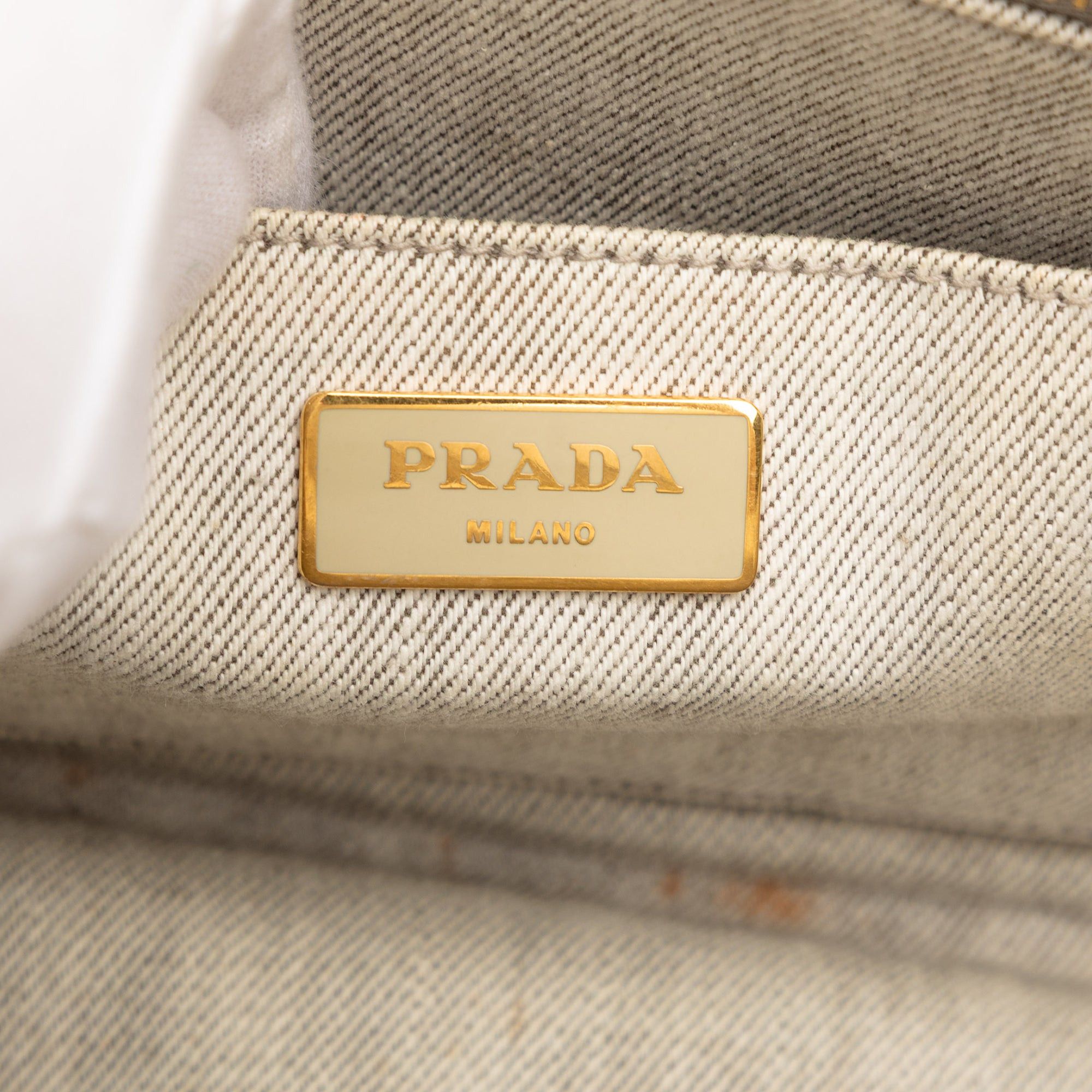 Prada Small Denim Canapa Logo Satchel Size ONE SIZE - 5 Thumbnail