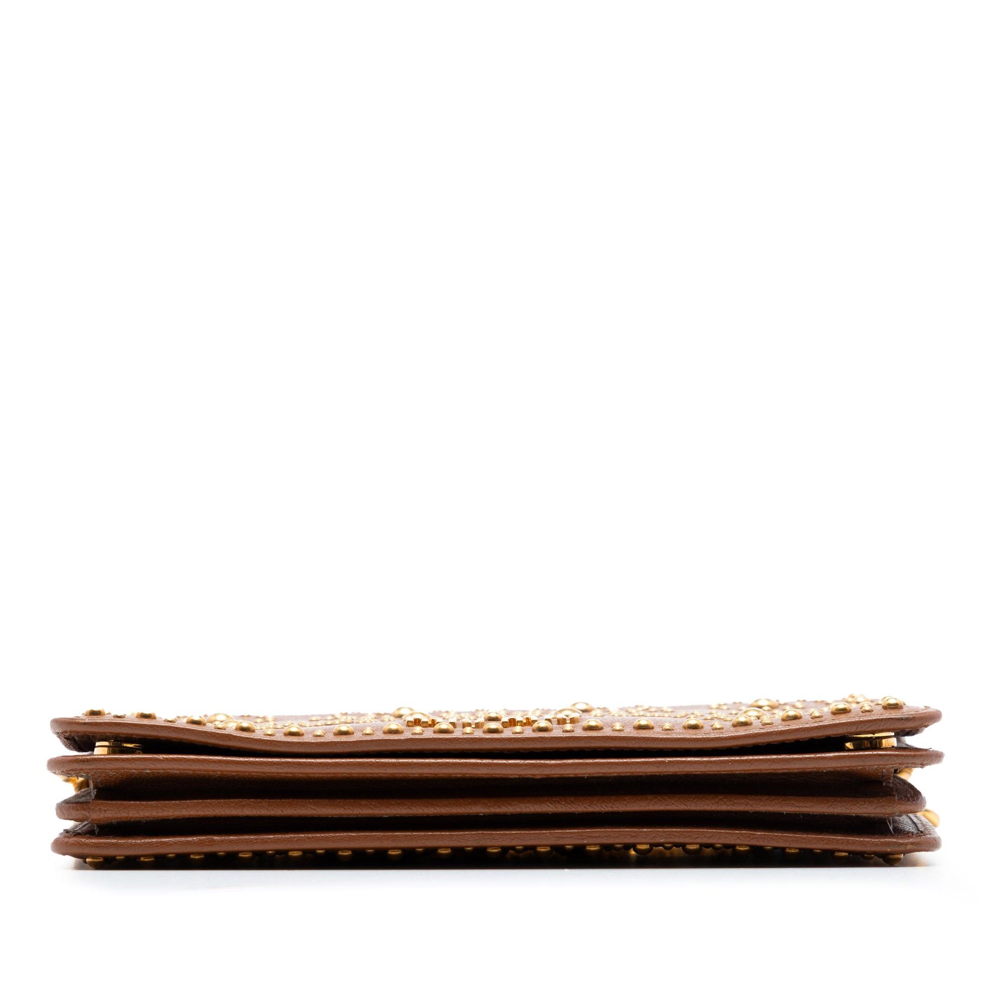 Miu Miu Studded Goatskin Madras Lux Wallet On Chain Size ONE SIZE - 3 Thumbnail