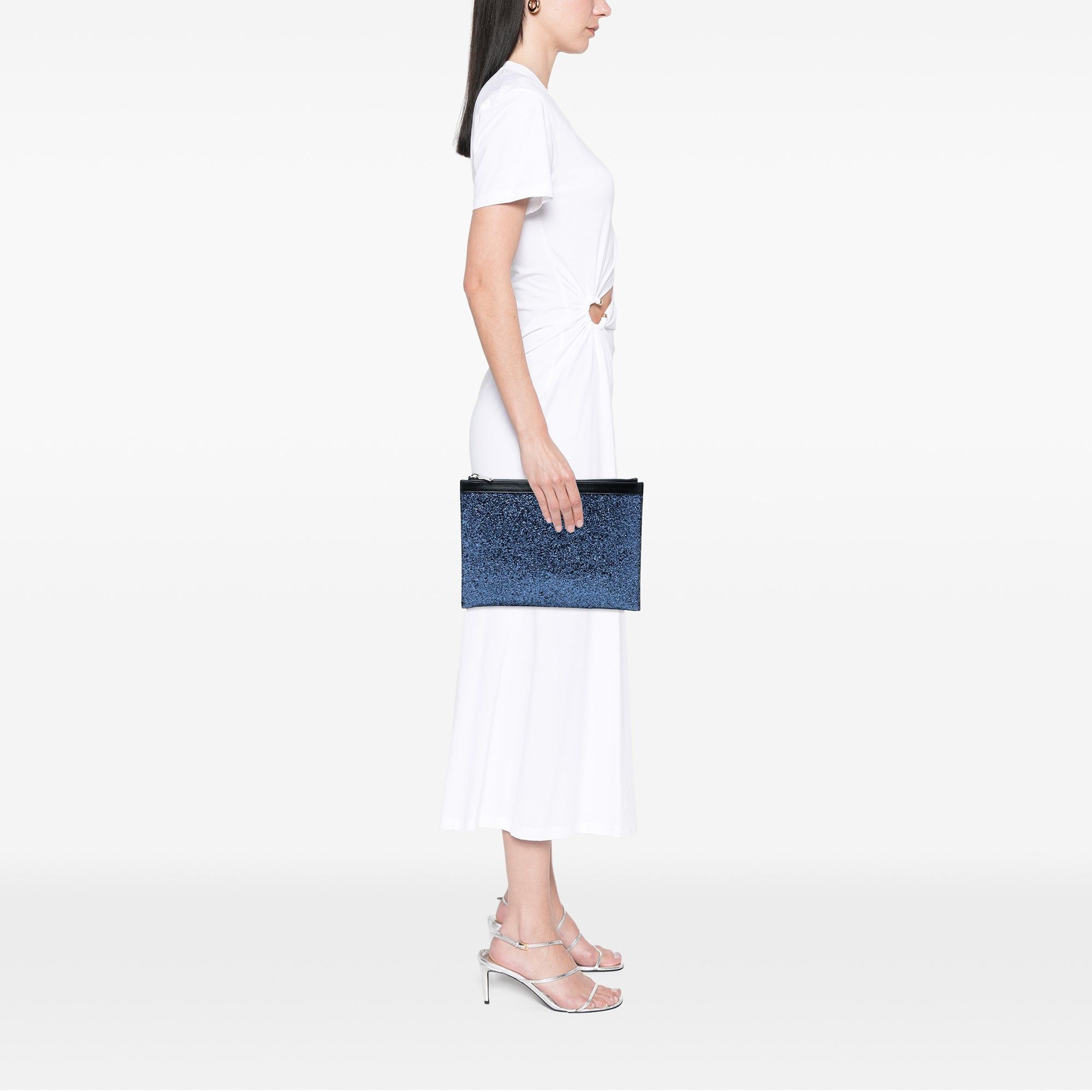 Saint Laurent Paris Glittered Leather Zipped Tablet Pouch Size ONE SIZE - 7 Thumbnail
