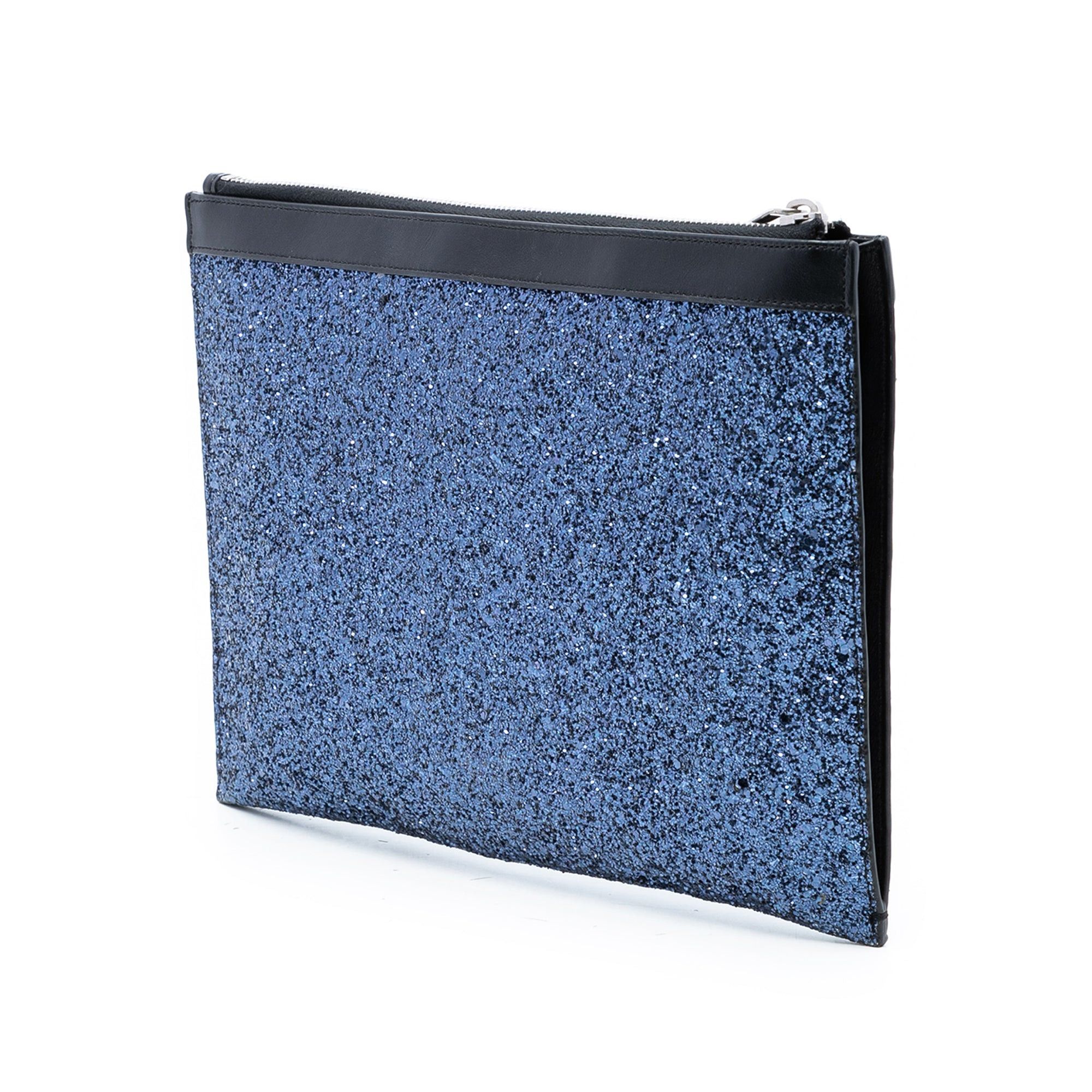 Saint Laurent Paris Glittered Leather Zipped Tablet Pouch Size ONE SIZE - 2 Thumbnail