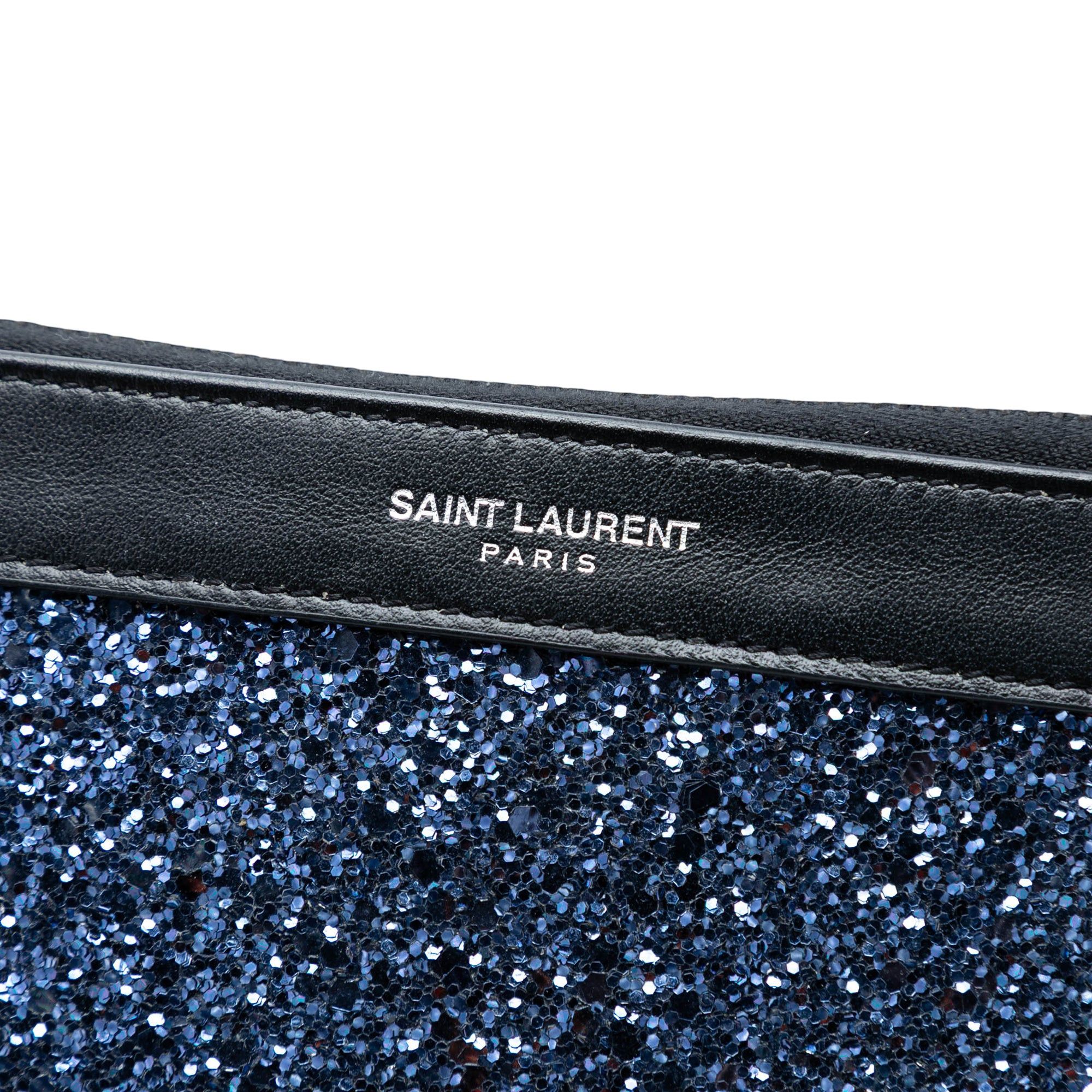 Saint Laurent Paris Glittered Leather Zipped Tablet Pouch Size ONE SIZE - 6 Thumbnail