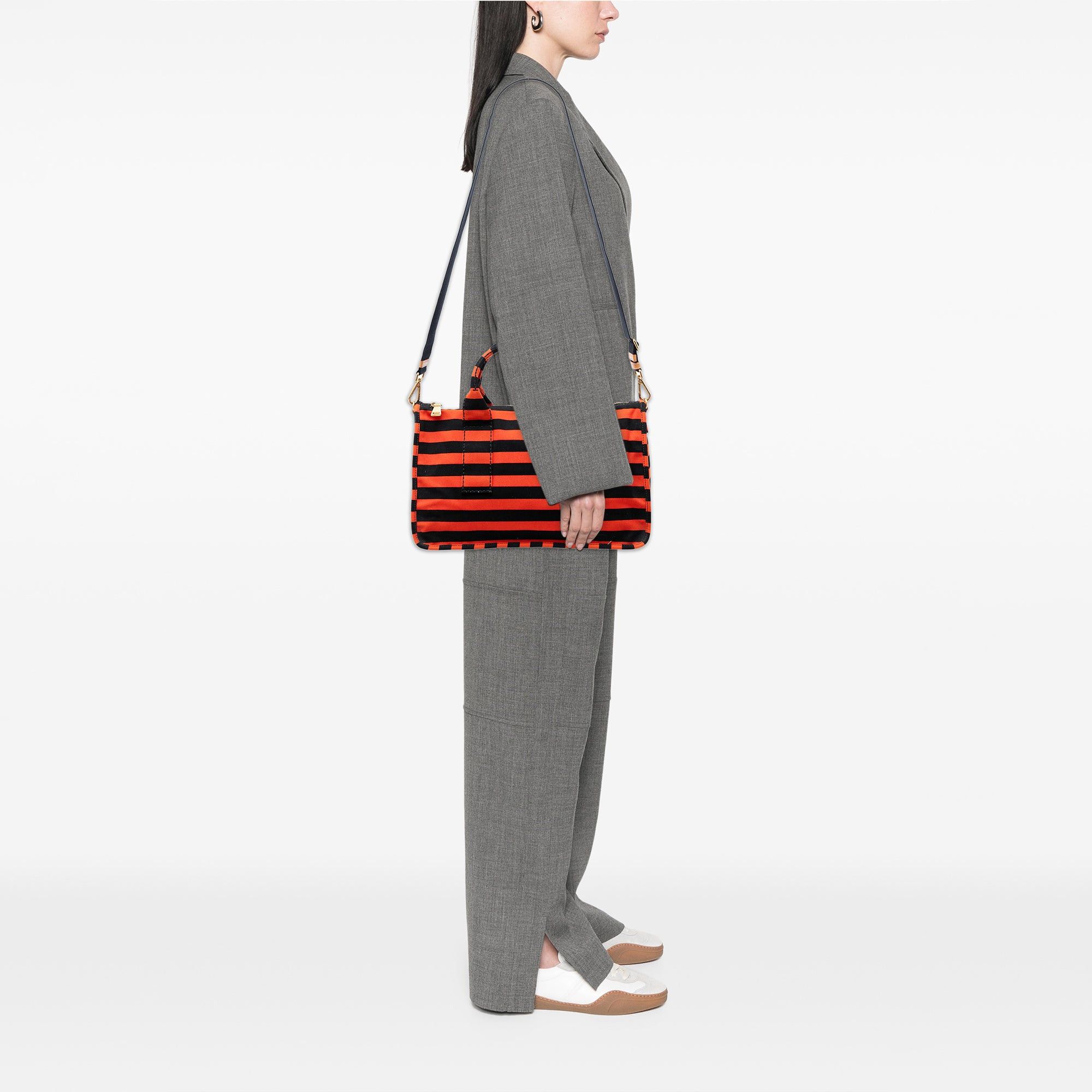 Prada Large Canvas Canapa Righe Striped Satchel Size ONE SIZE - 6 Thumbnail