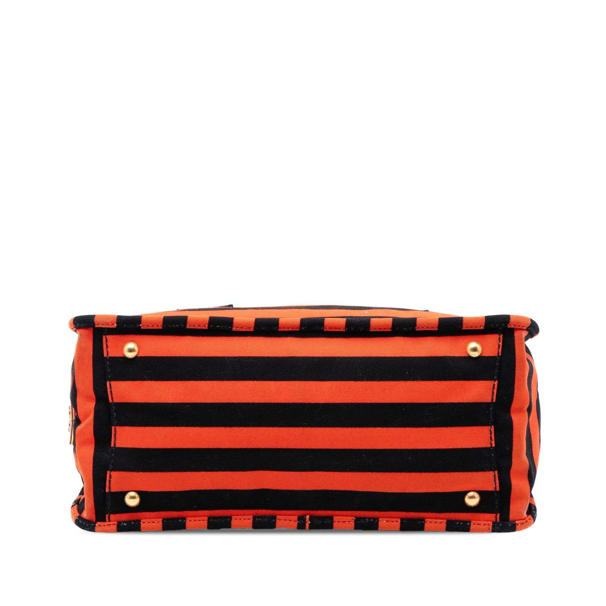 Prada Large Canvas Canapa Righe Striped Satchel Size ONE SIZE - 3 Thumbnail