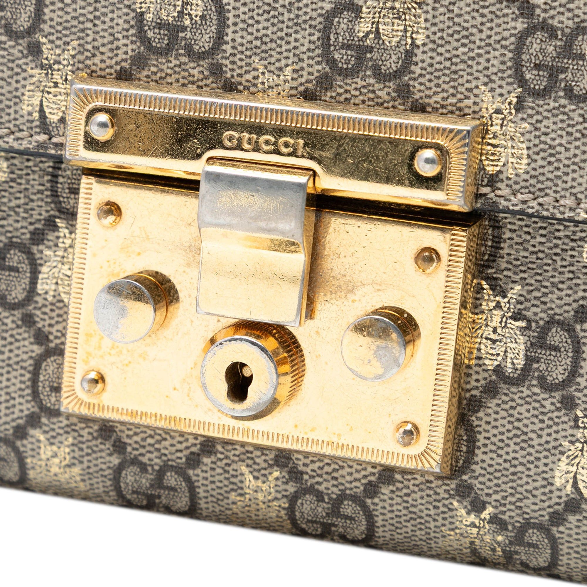 Gucci Medium GG Supreme Bee Padlock Shoulder Bag Size ONE SIZE - 6 Thumbnail