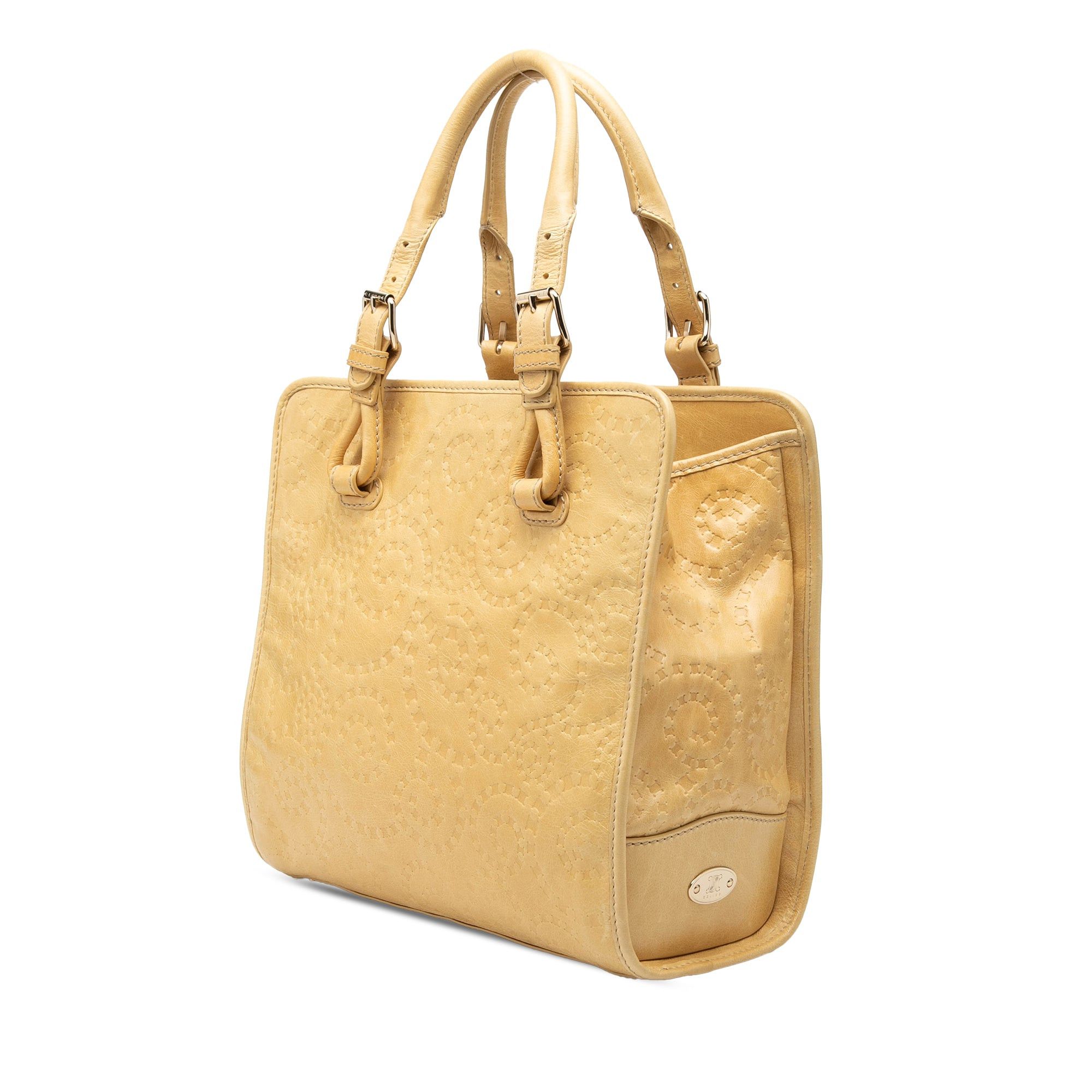 Celine Spiraling Macadam Embossed Leather Top Handle Bag Size ONE SIZE - 2 Thumbnail