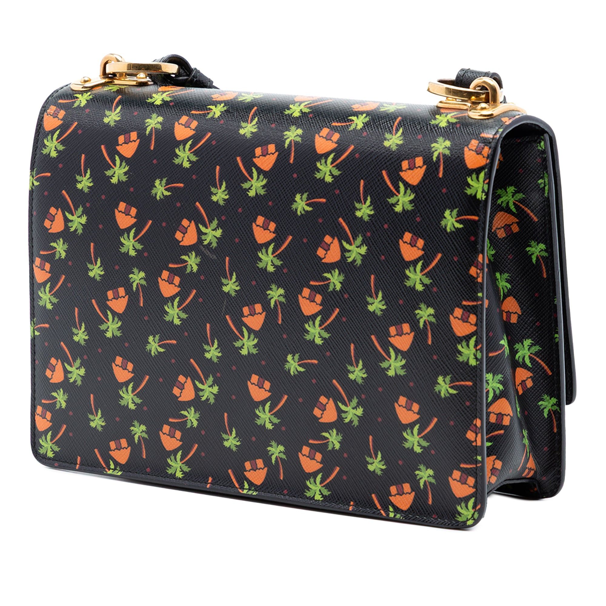 Prada Saffiano Palm Tree and Hut Print Flap Crossbody Size ONE SIZE - 2 Thumbnail