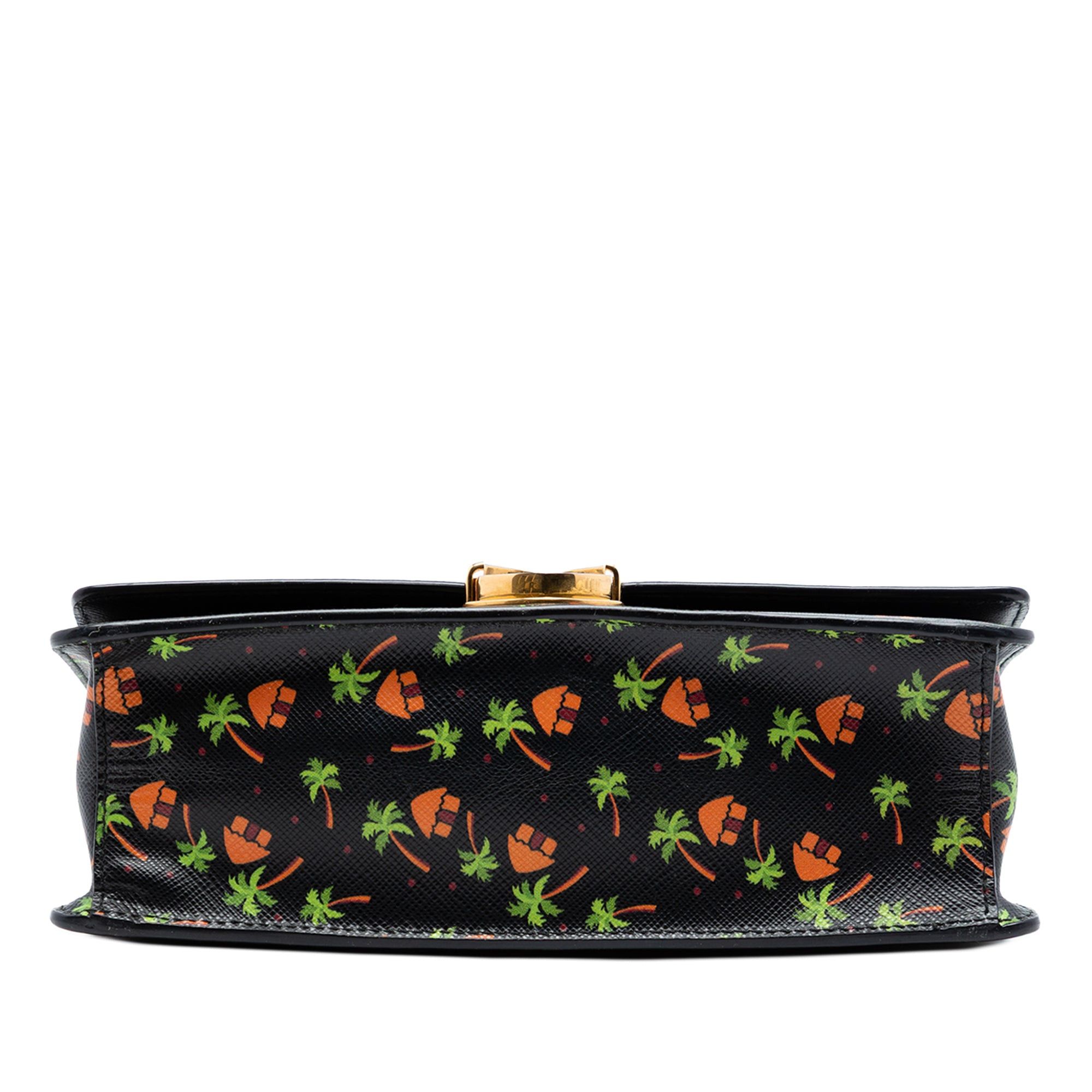 Prada Saffiano Palm Tree and Hut Print Flap Crossbody Size ONE SIZE - 3 Thumbnail
