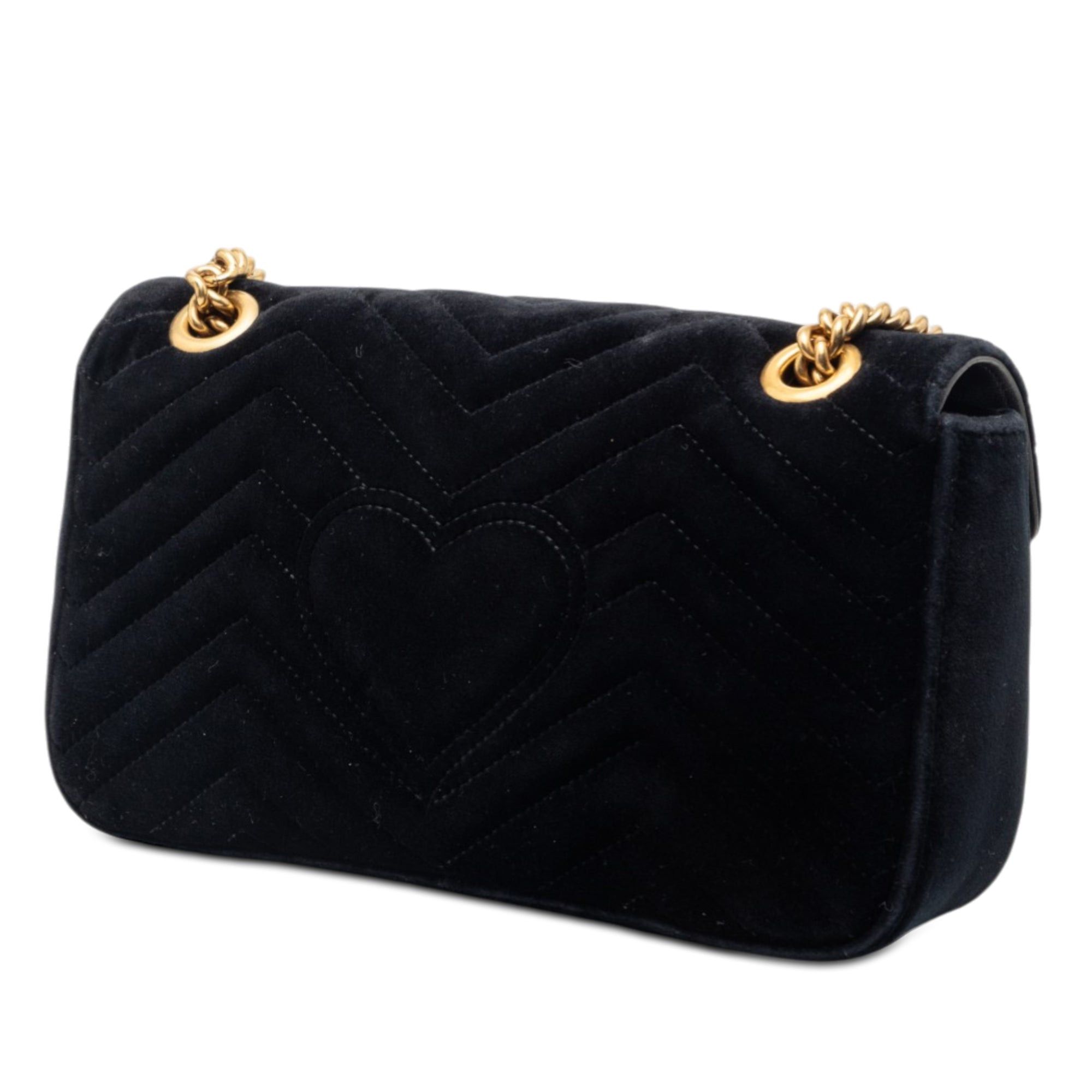 Gucci Medium GG Marmont Matelasse Velvet Crystal Embellished Shoulder Bag Size ONE SIZE - 2 Thumbnail