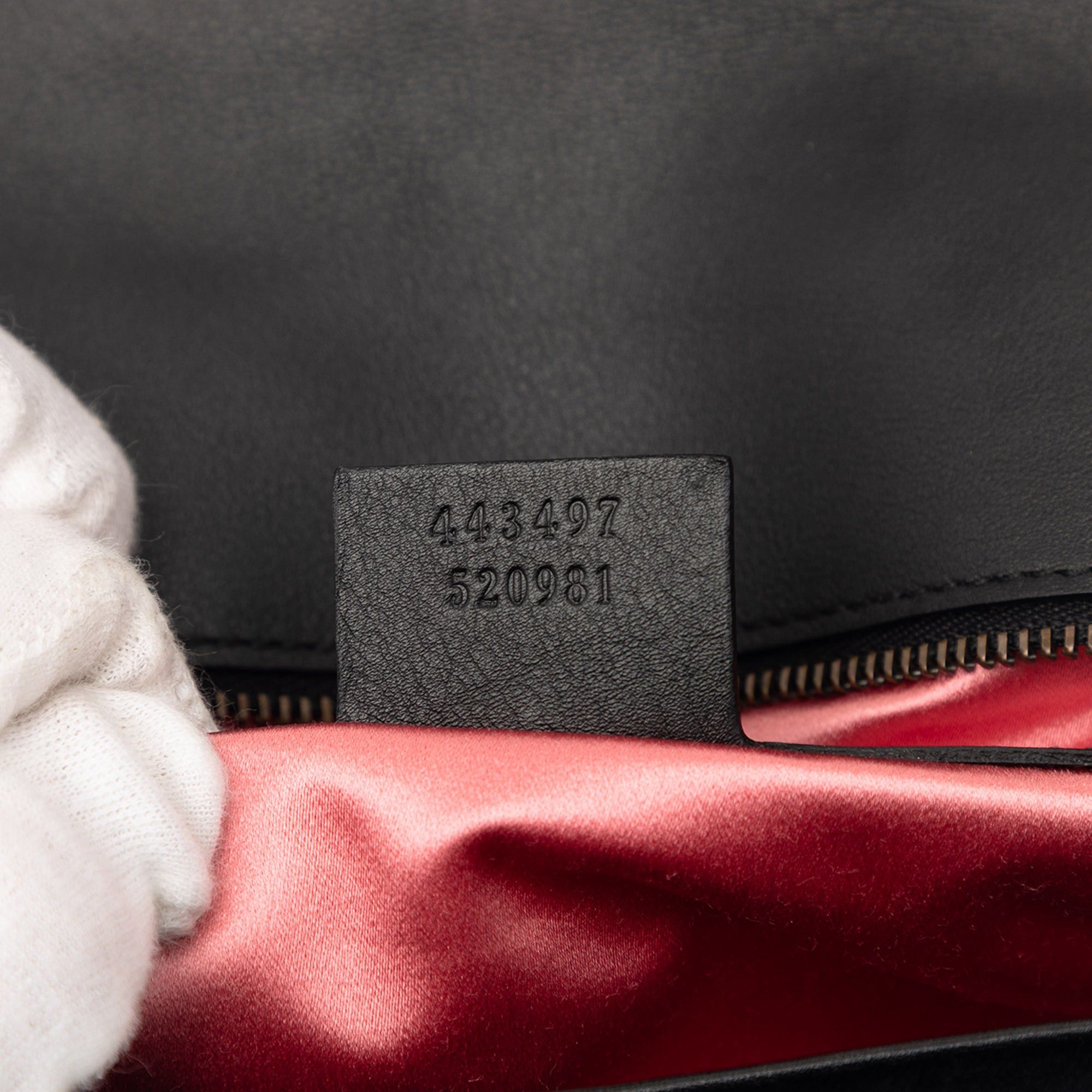Gucci Medium GG Marmont Matelasse Velvet Crystal Embellished Shoulder Bag Size ONE SIZE - 6 Thumbnail
