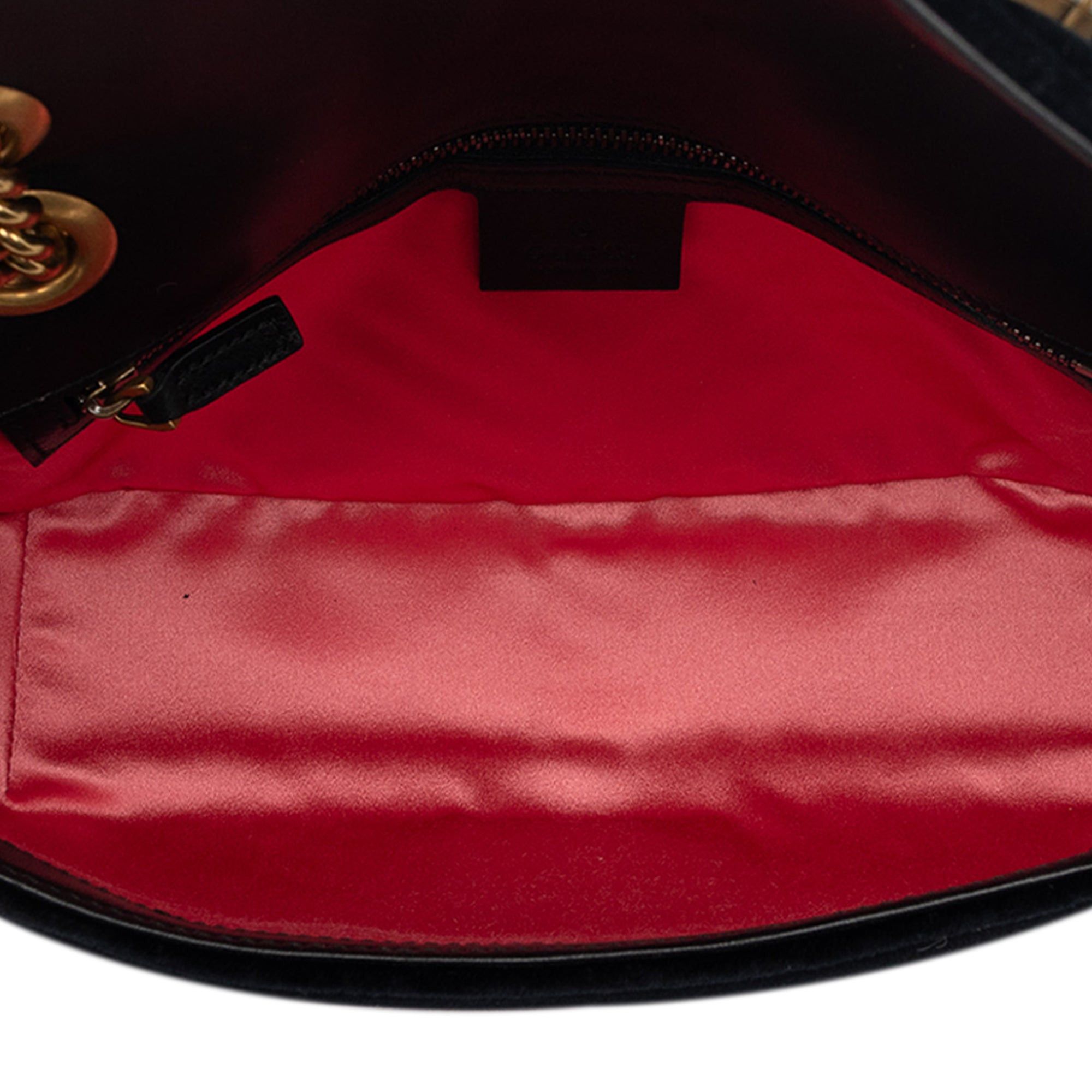 Gucci Medium GG Marmont Matelasse Velvet Crystal Embellished Shoulder Bag Size ONE SIZE - 4 Thumbnail