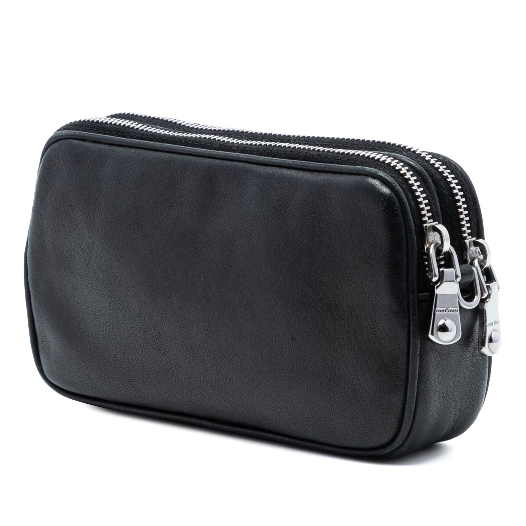 Miu Miu Studded Leather Double Zip Crossbody Size ONE SIZE - 2 Thumbnail