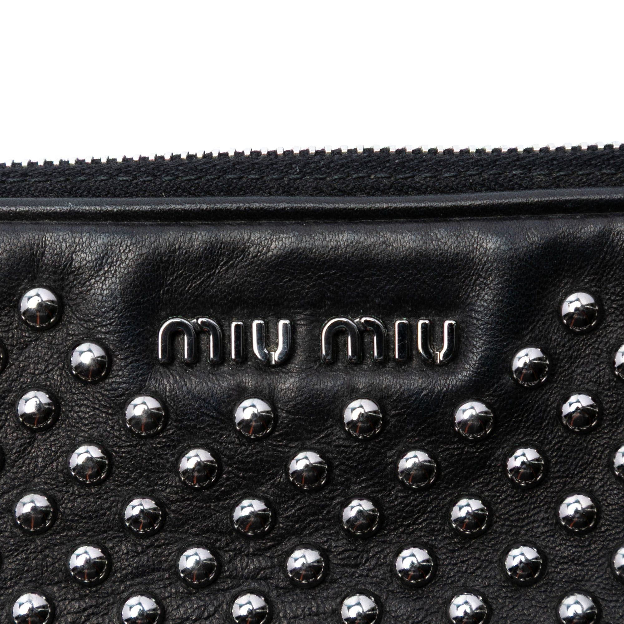 Miu Miu Studded Leather Double Zip Crossbody Size ONE SIZE - 5 Thumbnail