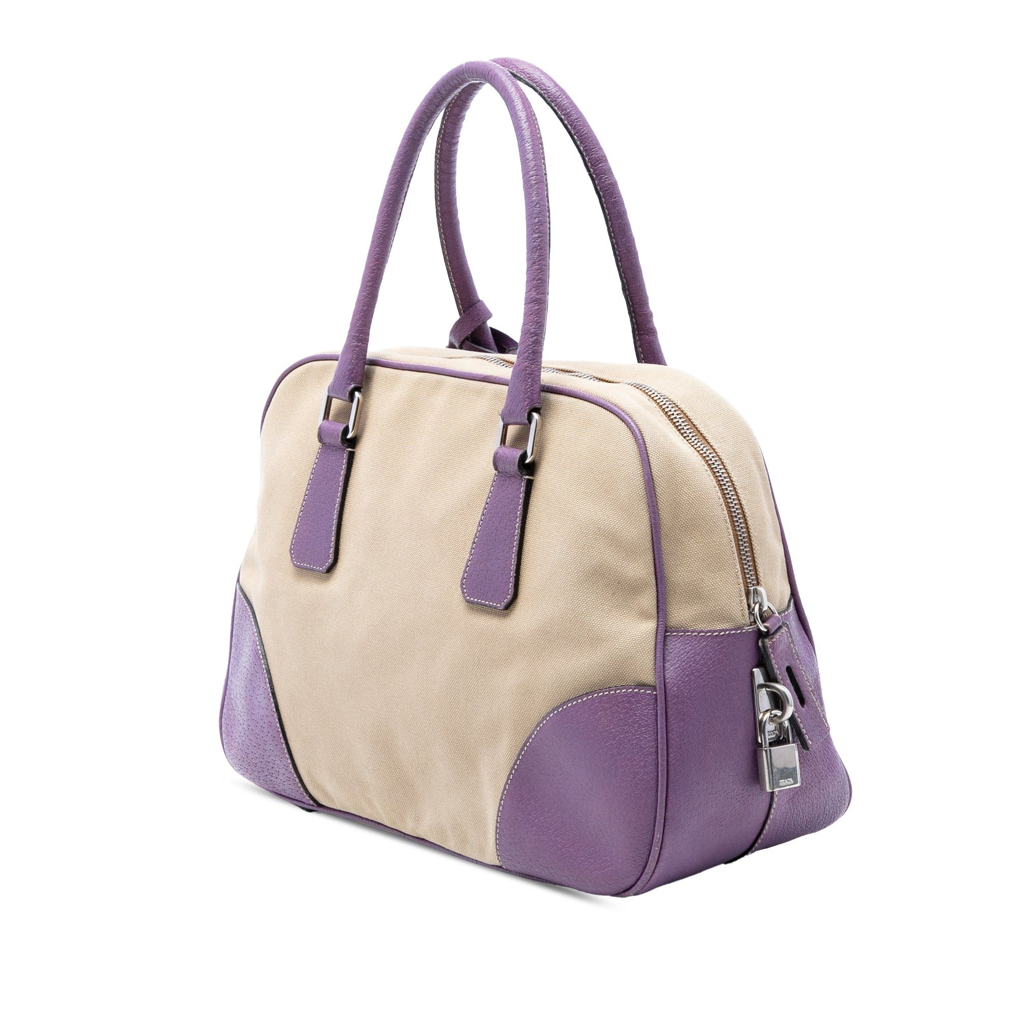 Prada Cinghiale Trimmed Canvas Canapa Bauletto Bag Size ONE SIZE - 2 Thumbnail