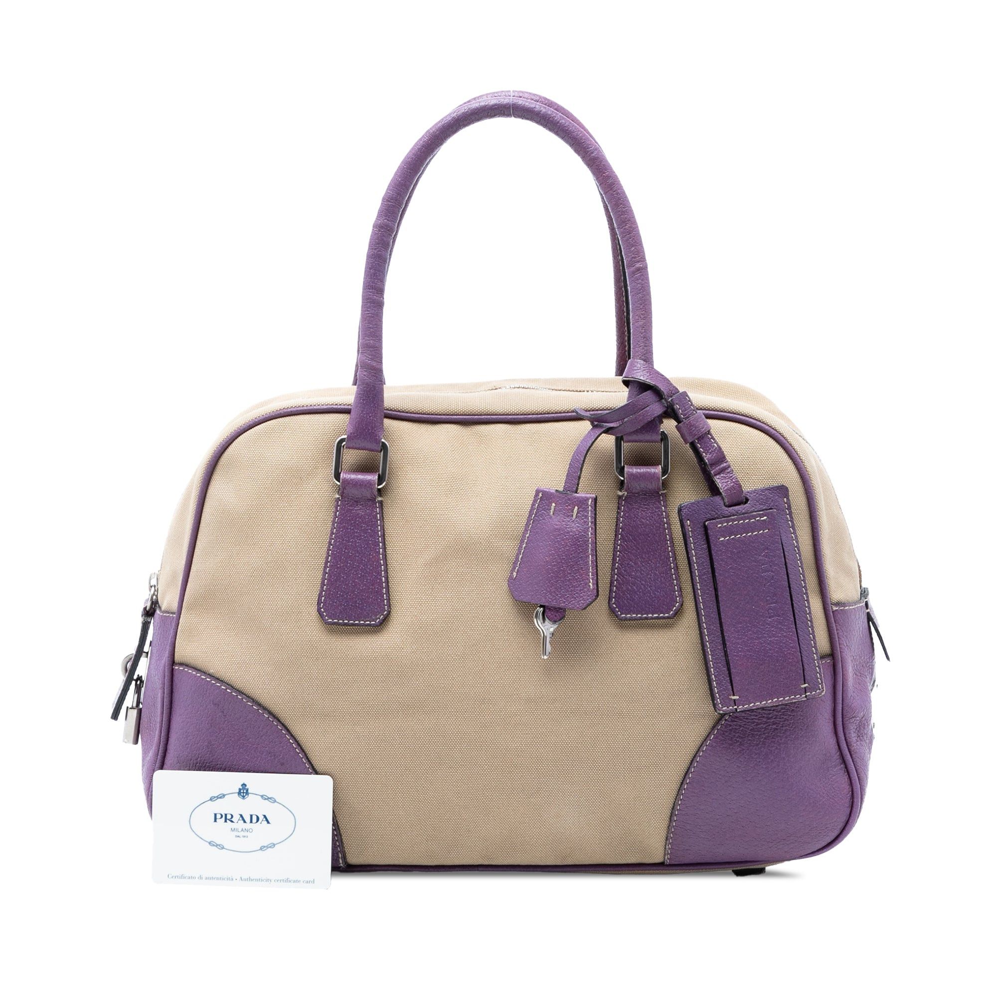 Prada Cinghiale Trimmed Canvas Canapa Bauletto Bag Size ONE SIZE - 6 Thumbnail