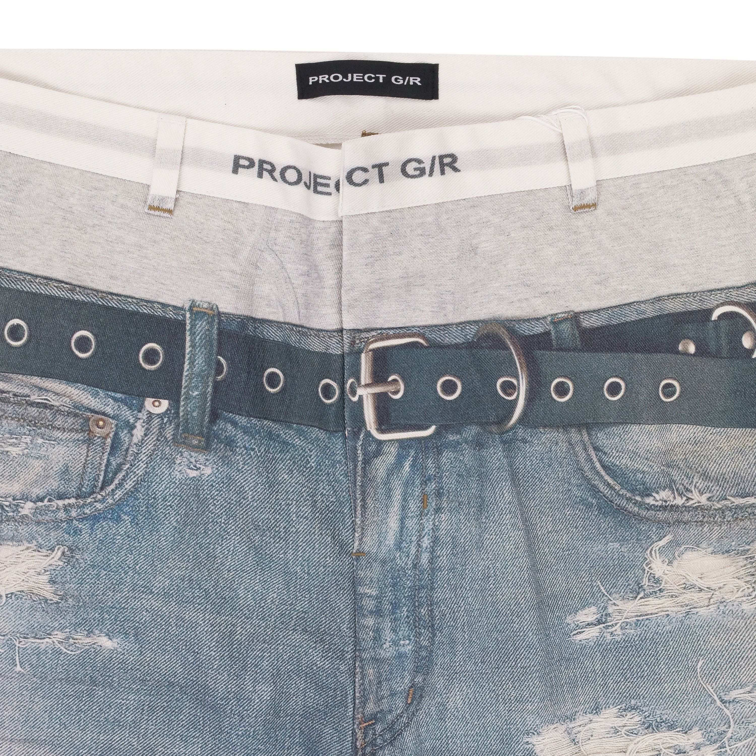 PROJECT G/R BLUE TROMPE-L'ŒIL DENIM JEANS SIZE XL Size US 36 / EU 52 - 3 Thumbnail
