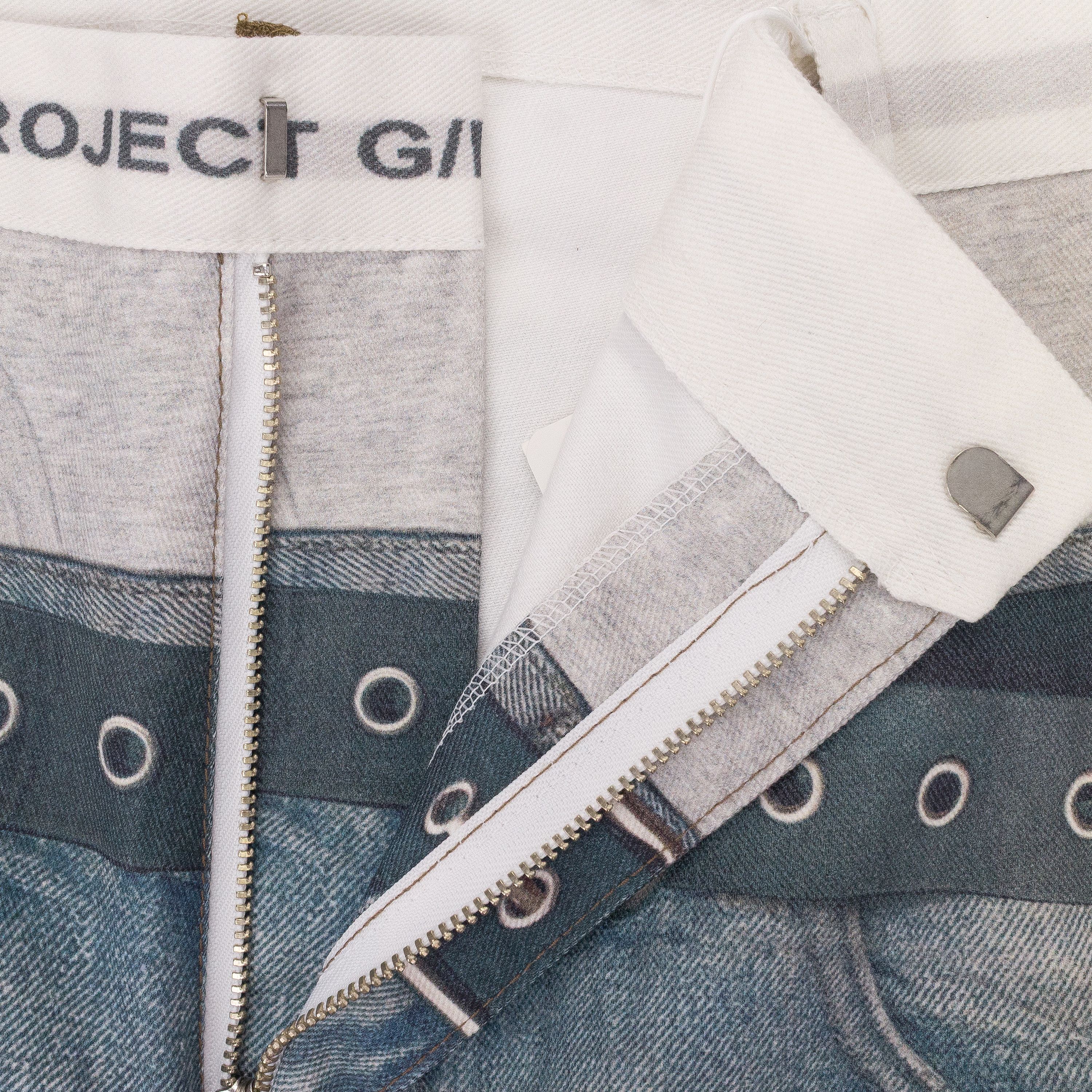 PROJECT G/R BLUE TROMPE-L'ŒIL DENIM JEANS SIZE XL Size US 36 / EU 52 - 5 Thumbnail