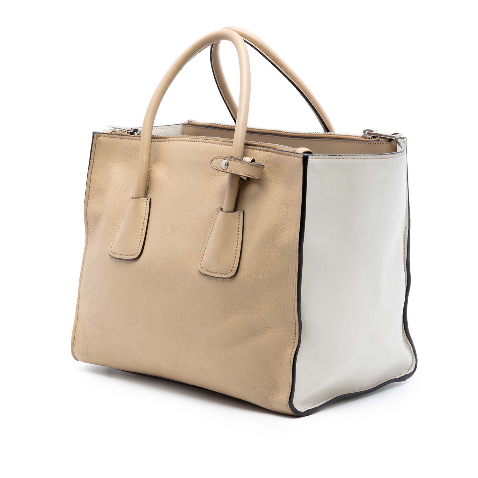 Prada Bicolor Glace Calf Twin Pocket Double Handle Satchel Size ONE SIZE - 2 Thumbnail