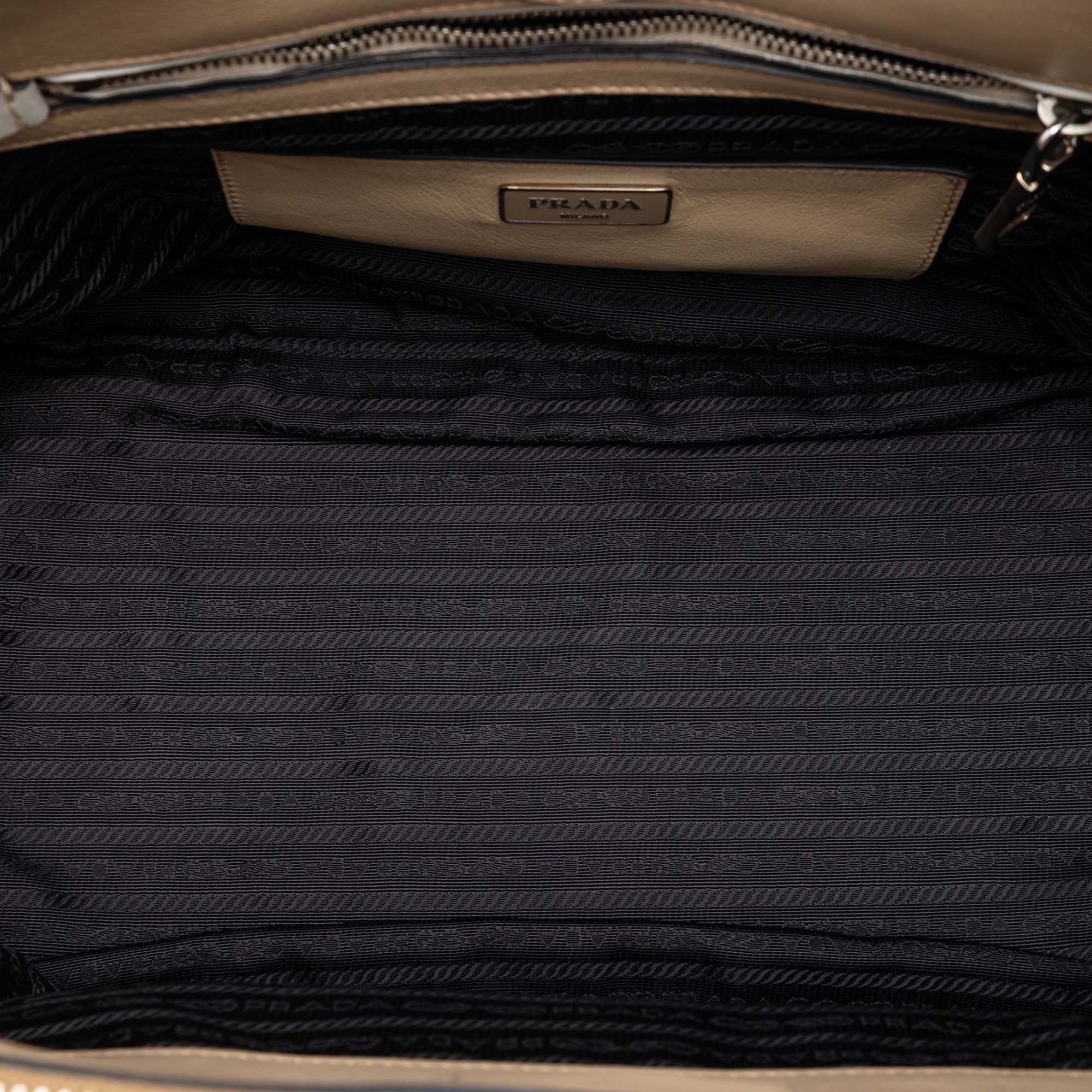 Prada Bicolor Glace Calf Twin Pocket Double Handle Satchel Size ONE SIZE - 4 Thumbnail