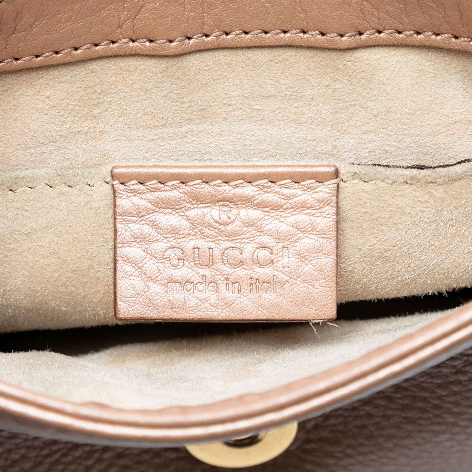 Gucci Small Metallic Pebbled Calfskin 1973 Chain Crossbody Size ONE SIZE - 6 Thumbnail