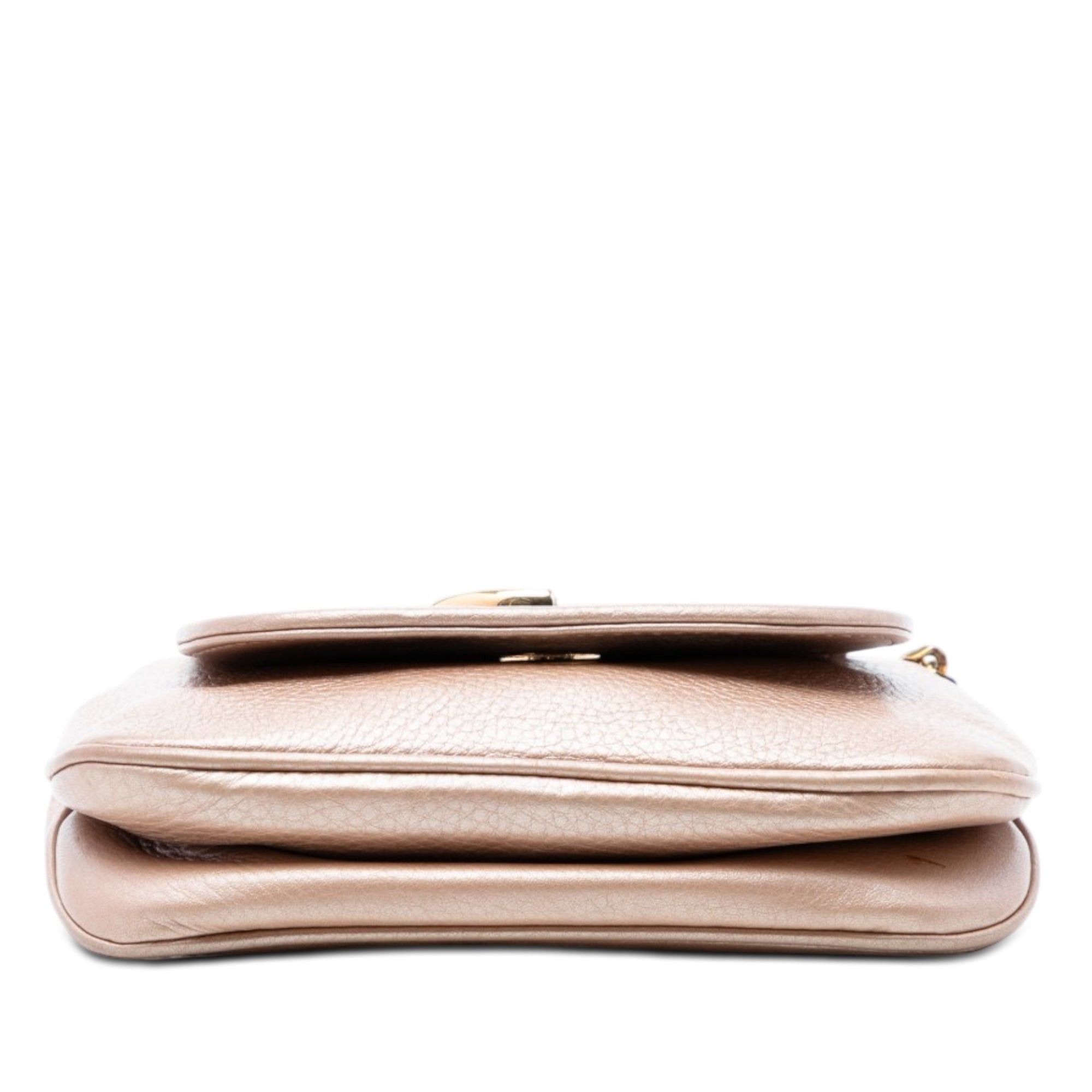 Gucci Small Metallic Pebbled Calfskin 1973 Chain Crossbody Size ONE SIZE - 3 Thumbnail