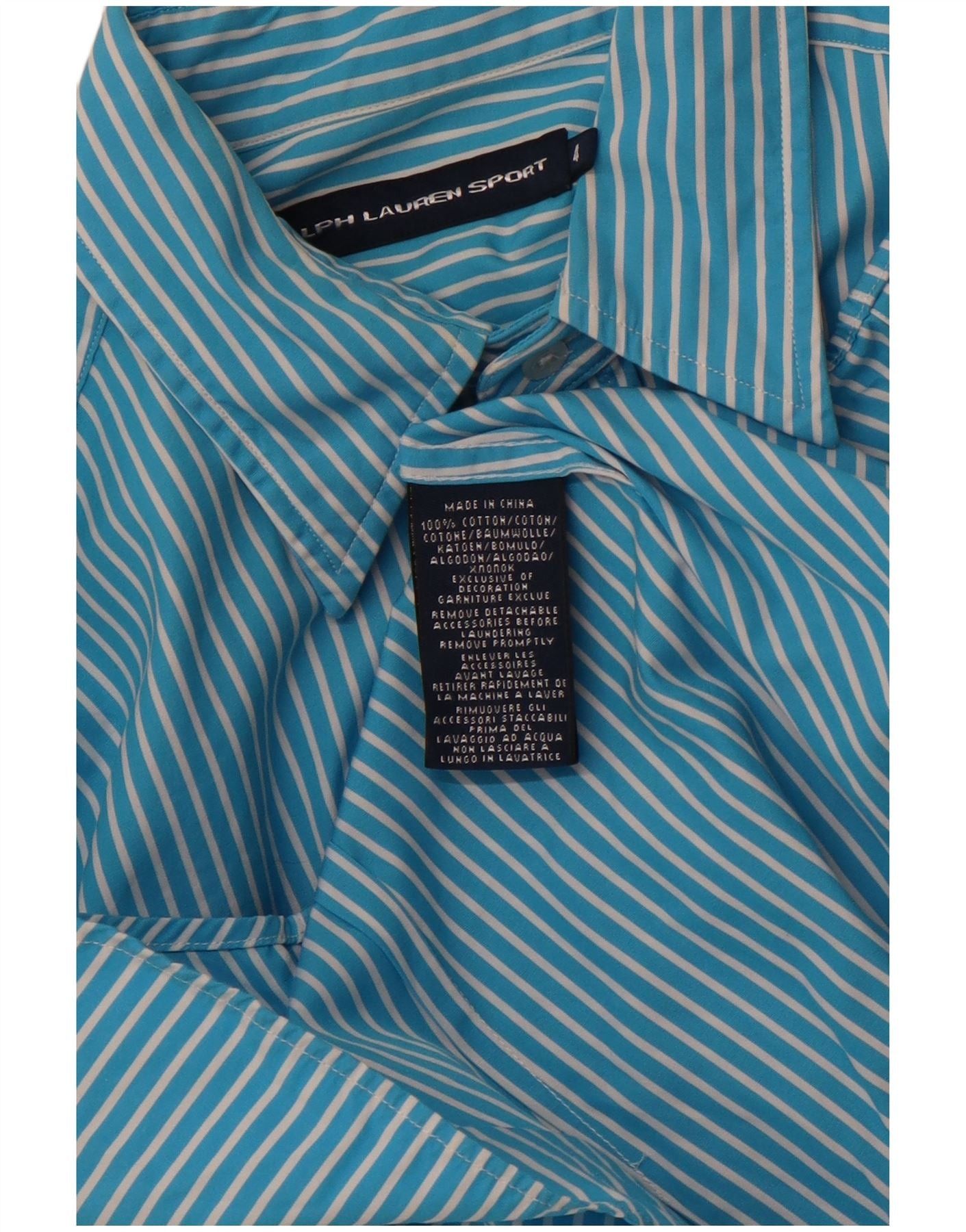 Ralph Lauren Womens Overd Shirt US 4 Small Blue Pinstripe Cotton Size M / US 6-8 / IT 42-44 - 3 Thumbnail