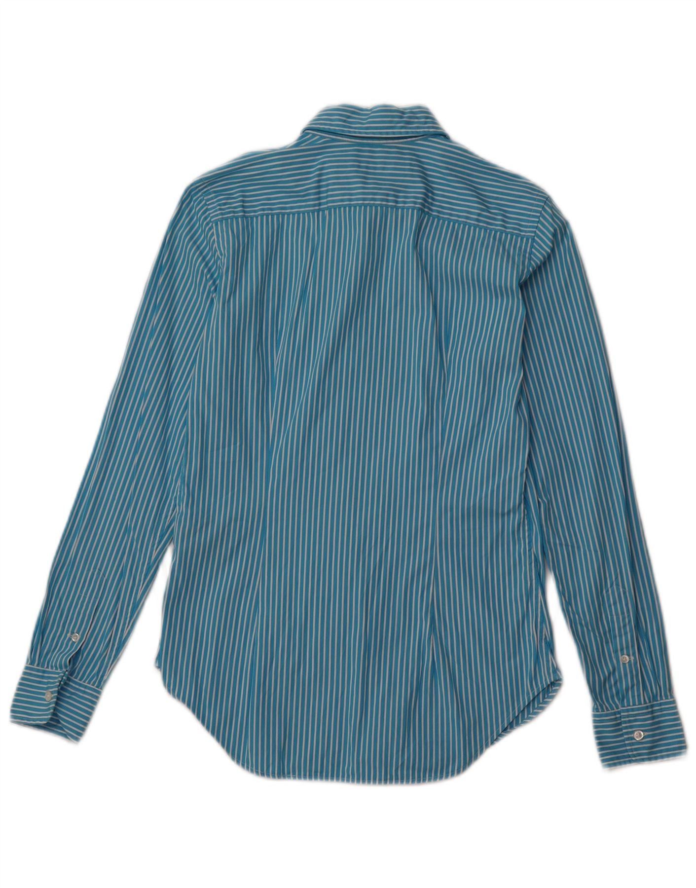 Ralph Lauren Womens Overd Shirt US 4 Small Blue Pinstripe Cotton Size M / US 6-8 / IT 42-44 - 2 Thumbnail