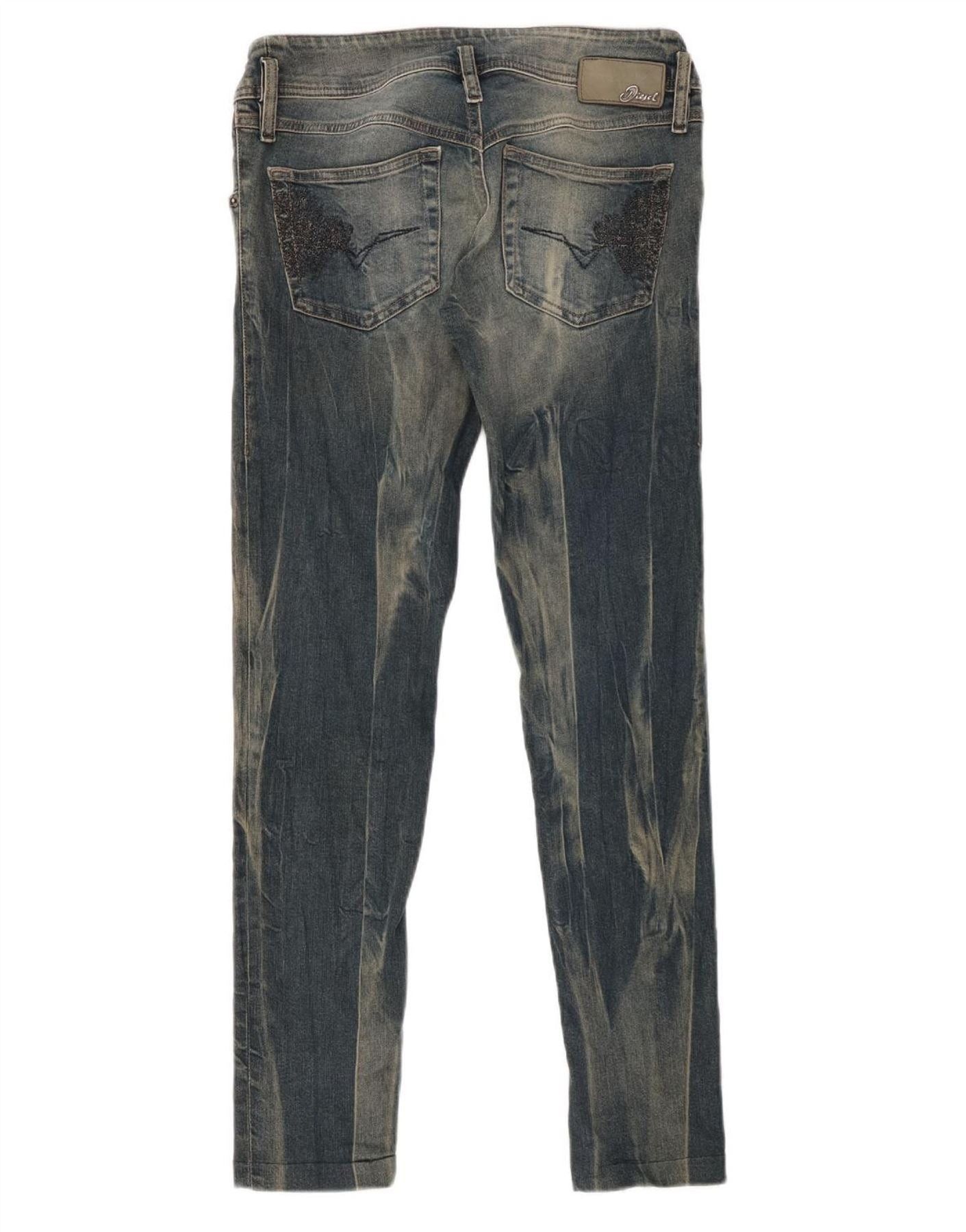Diesel Womens Matic Acid Wash Slim Tapered Jeans W29 L29 Blue Cotto Size 29" - 2 Thumbnail