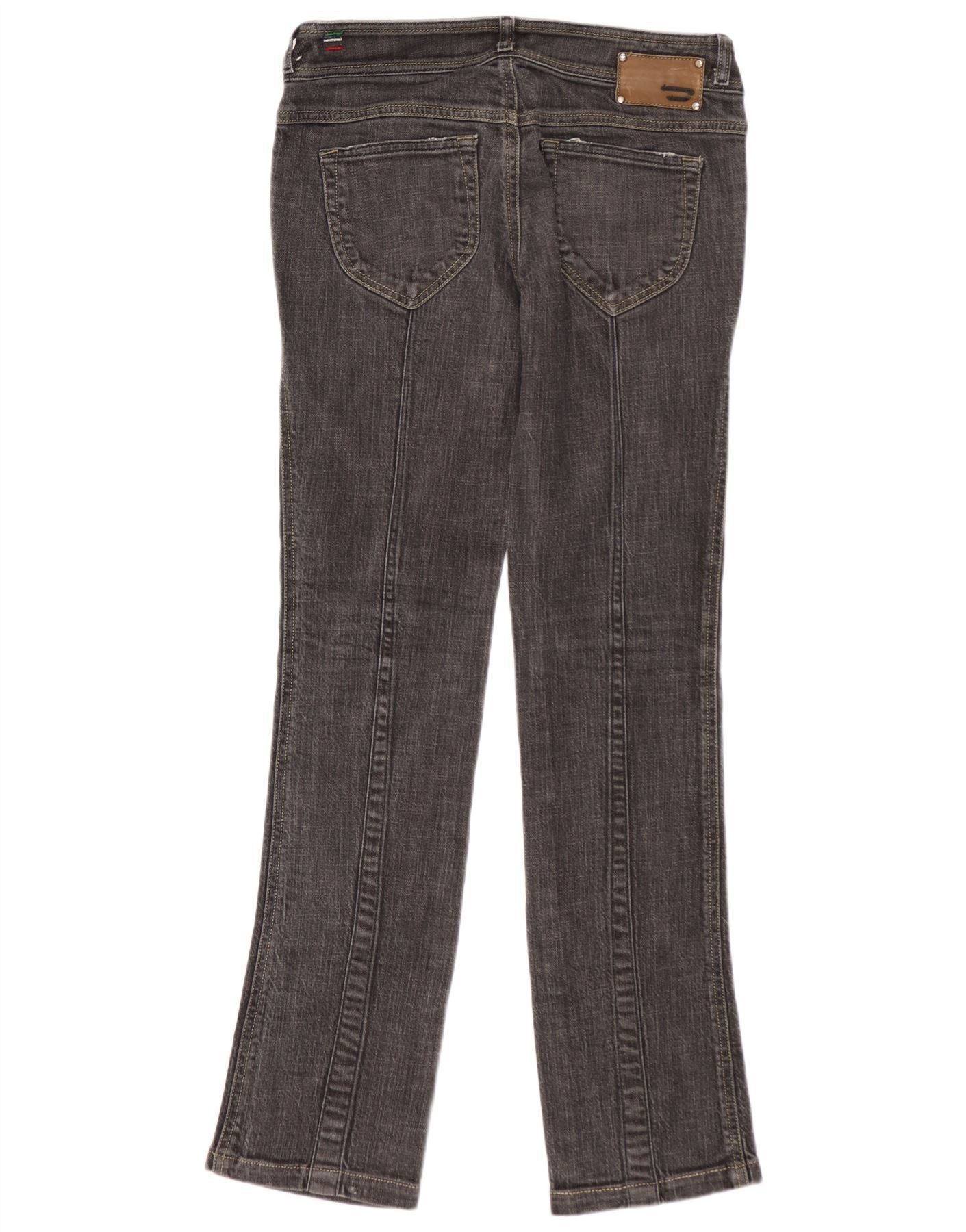 Diesel Womens Rokket Low Waist Slim Jeans W28 L31 Grey Cotton Size 24" / US 00 / IT 34 - 2 Thumbnail