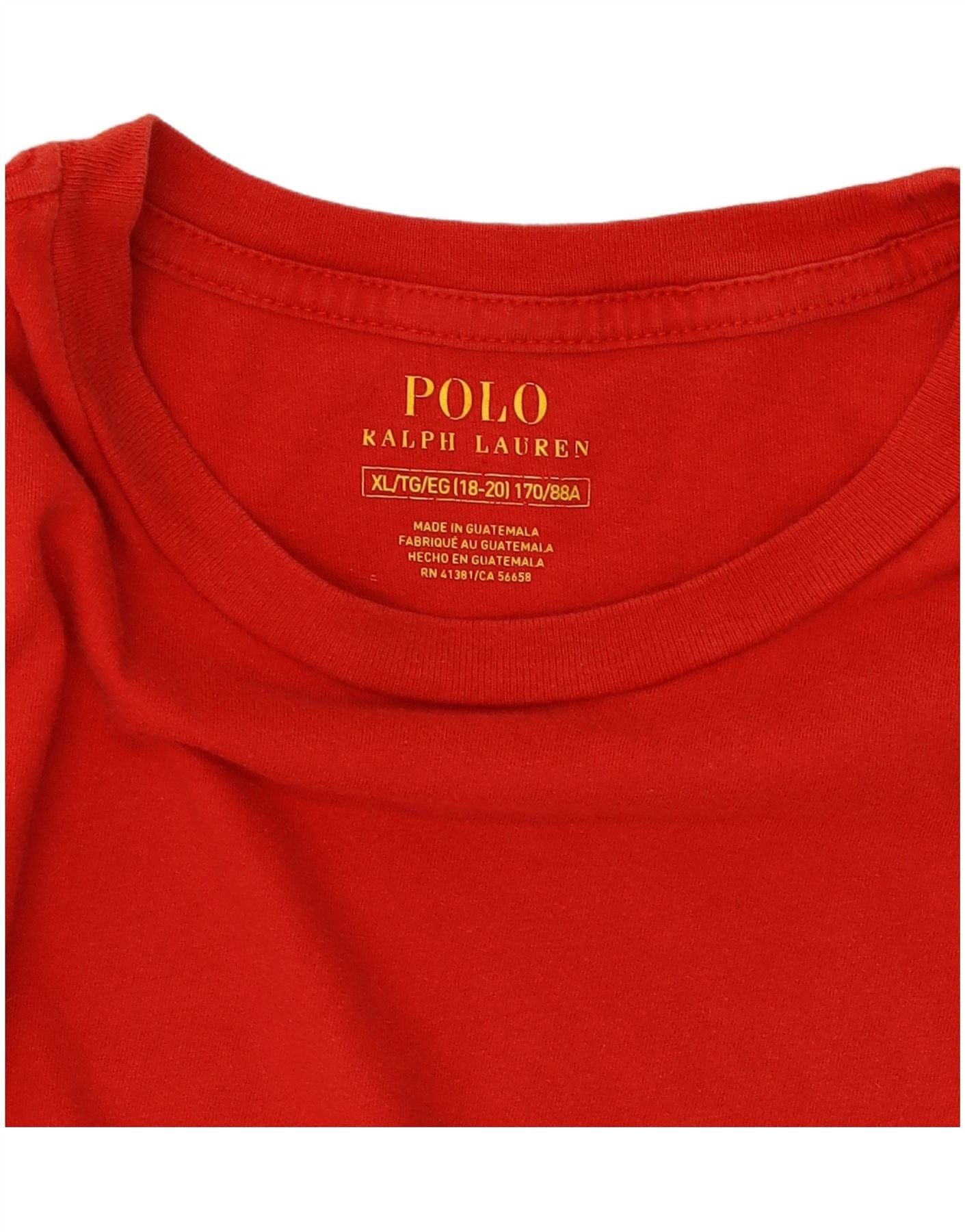 Polo Ralph Lauren Girls T-Shirt Top 15-16 Years XL Red Cotton Size ONE SIZE - 4 Thumbnail