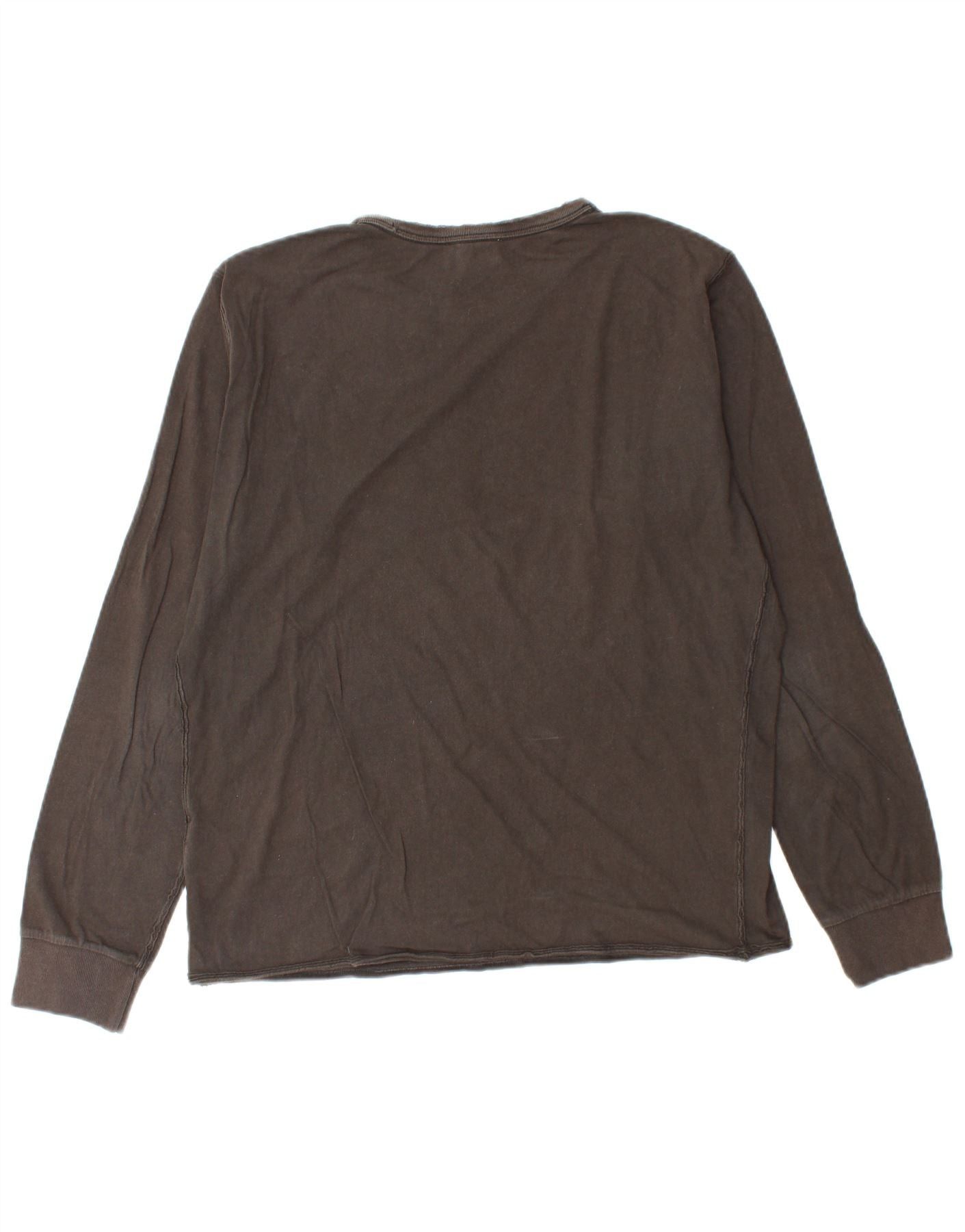 Diesel Mens Top Long Sleeve Medium Brown Cotton Size US M / EU 48-50 / 2 - 2 Thumbnail