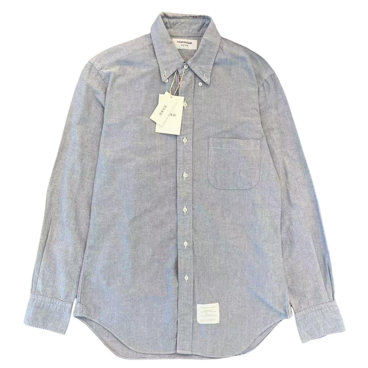Thom Browne Thom Browne Blue Oxford Button Down Shirt Size 2 Size US M / EU 48-50 / 2 - 2 Thumbnail