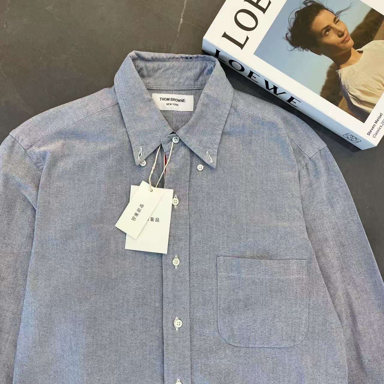 Thom Browne Thom Browne Blue Oxford Button Down Shirt Size 2 Size US M / EU 48-50 / 2 - 7 Thumbnail