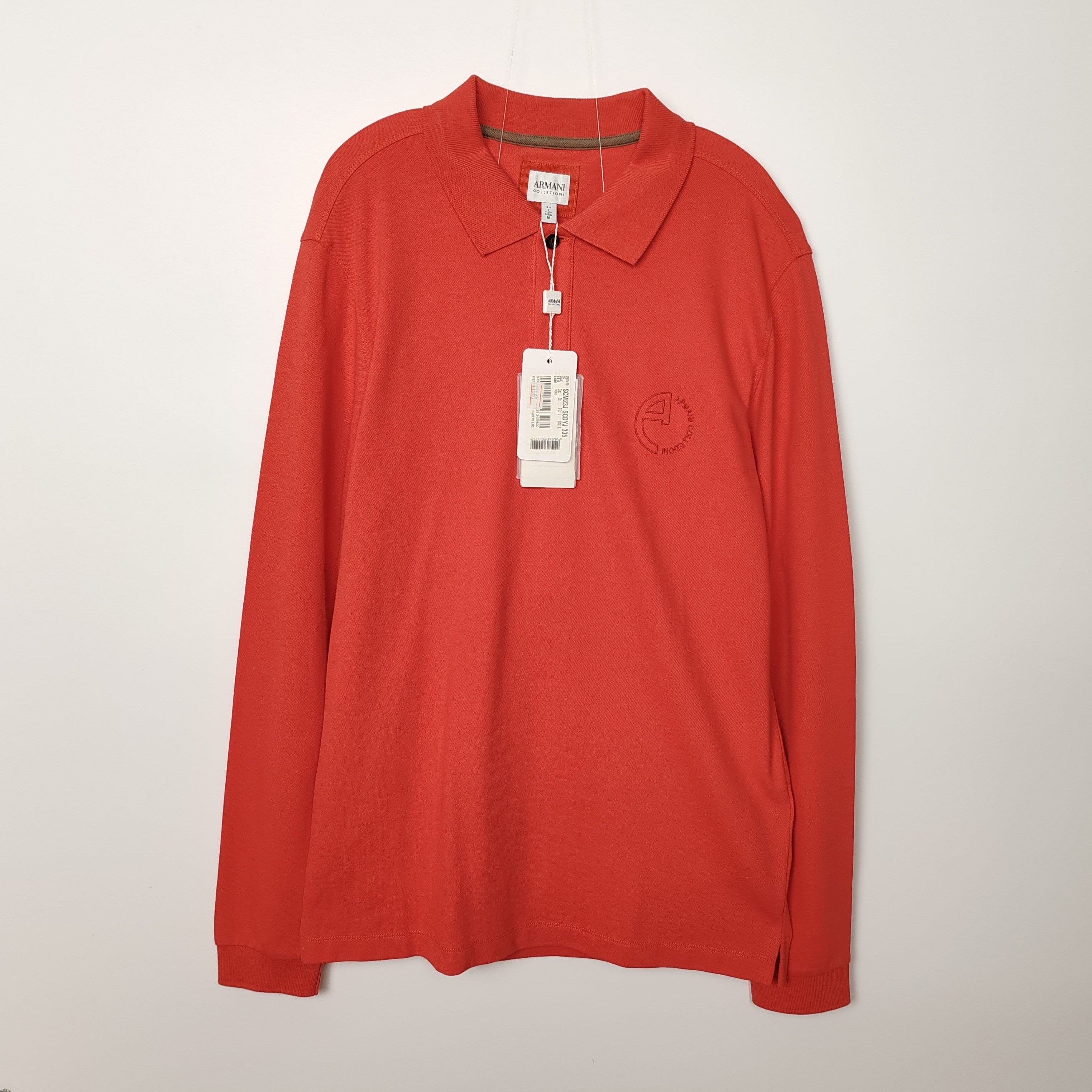 Armani Collezioni Armani Collezioni Long Sleeve Pique Polo Size L Size US L / EU 52-54 / 3 - 2 Thumbnail
