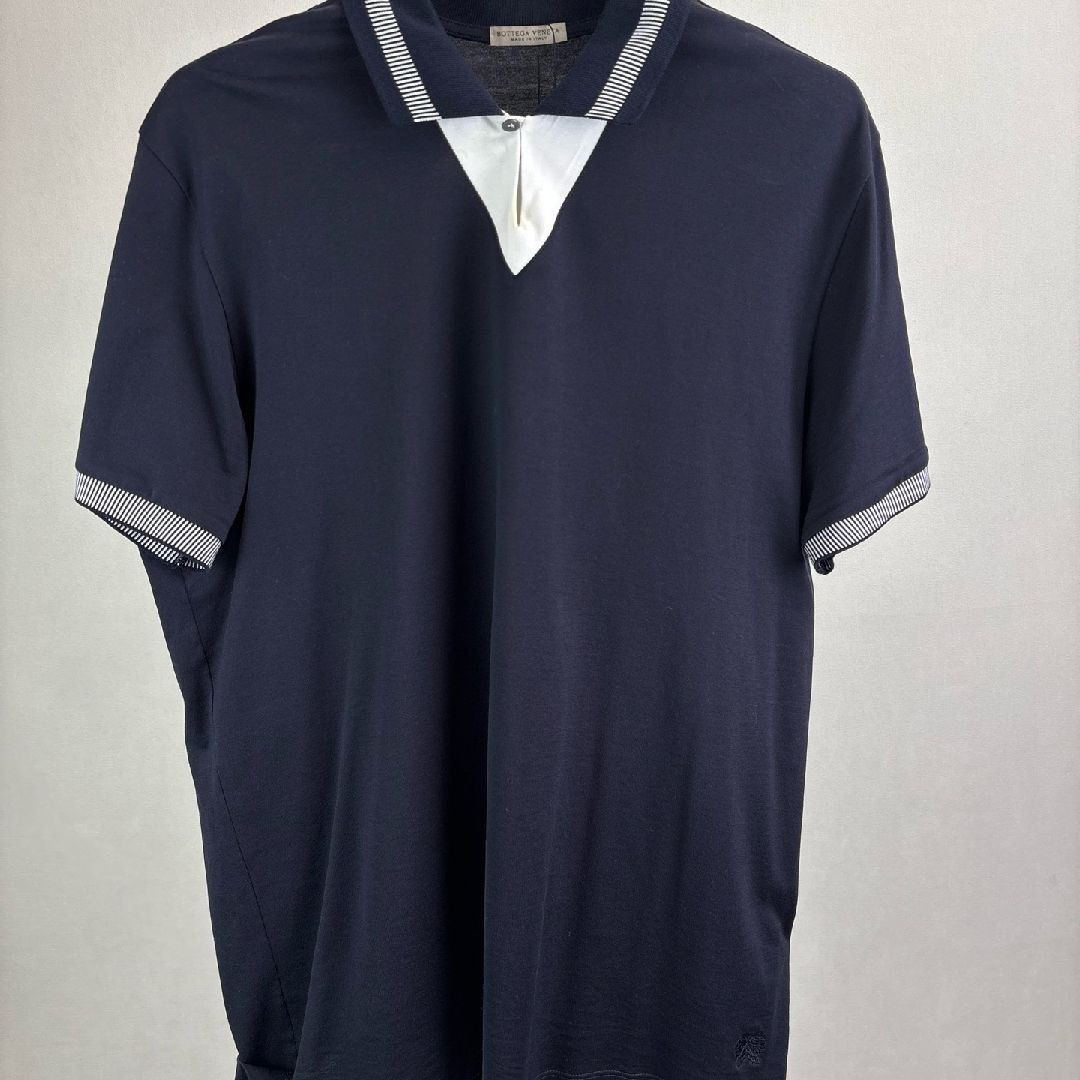 Bottega Veneta Bottega Veneta Striped Cotton Polo Shirt Size 52 Size US L / EU 52-54 / 3 - 2 Thumbnail