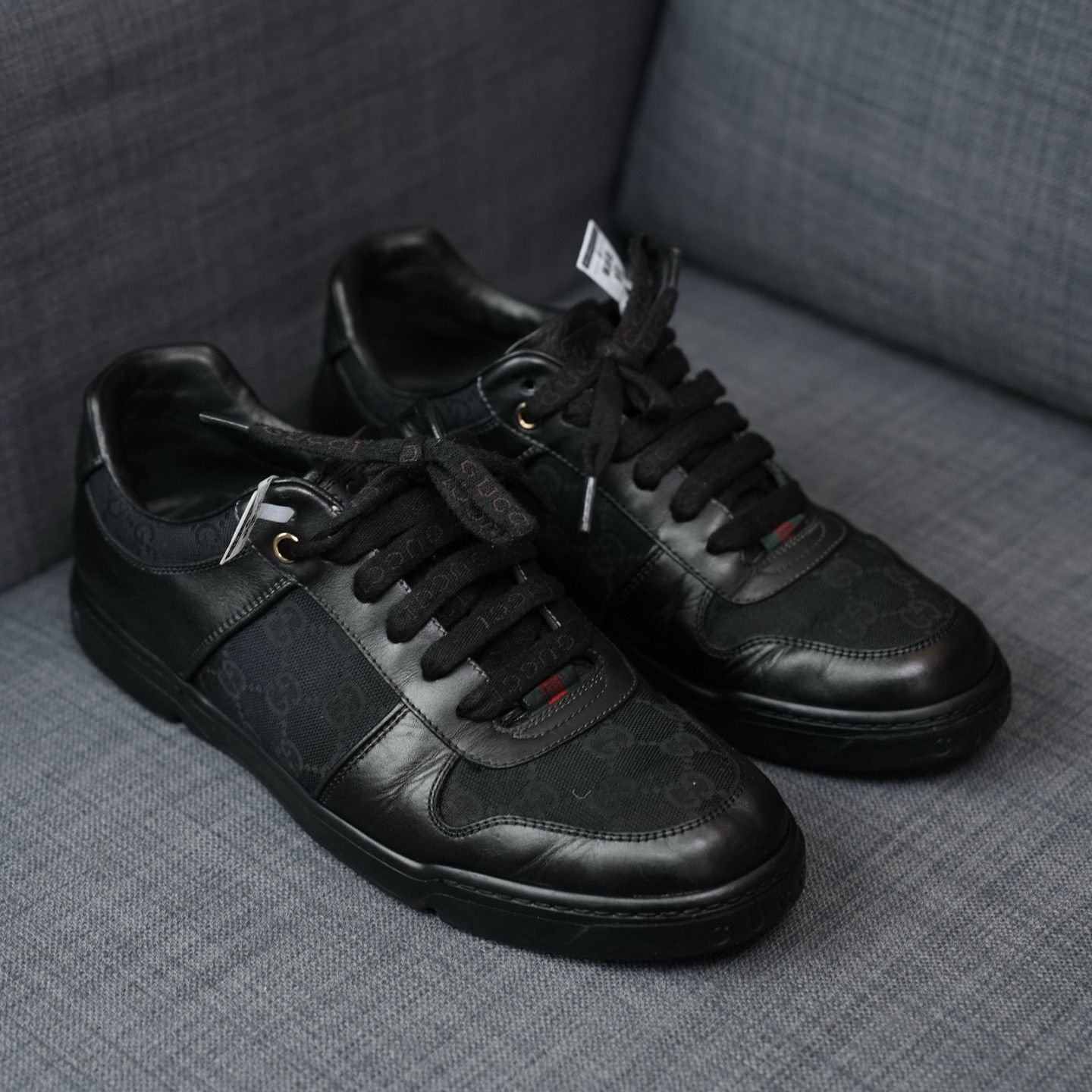 Gucci Gucci GG Monogram Web Leather Sneakers Size 7.5 Size US 7.5 / EU 40-41 - 6 Thumbnail