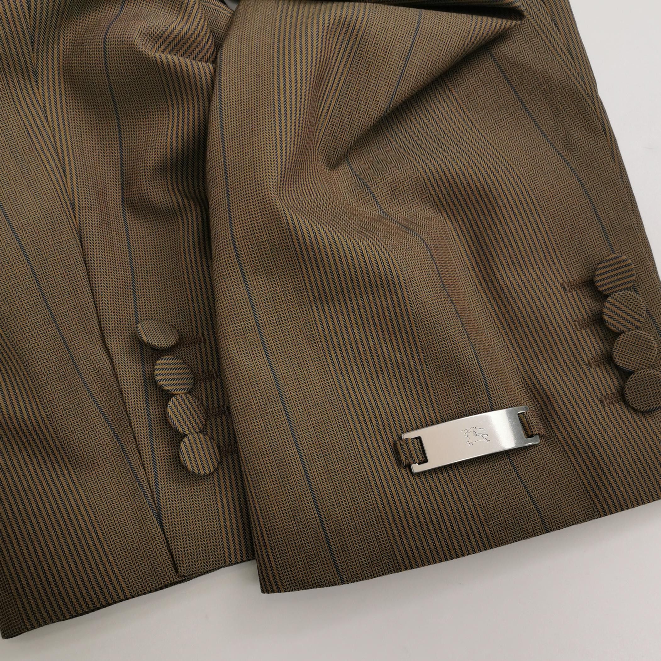 Burberry Burberry Pinstripe Wool Double Breasted Blazer 42R Size 42R - 4 Thumbnail