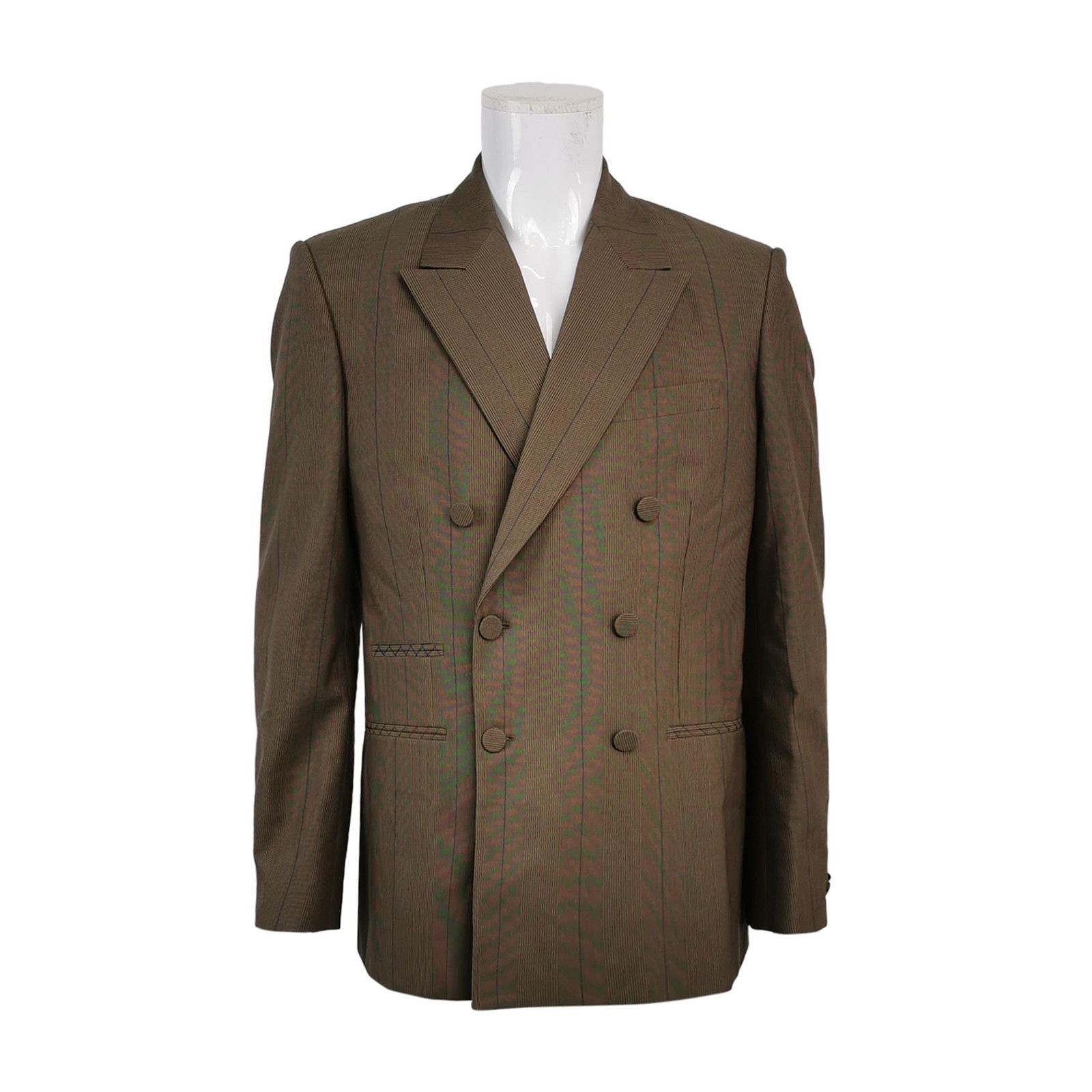 Burberry Burberry Pinstripe Wool Double Breasted Blazer 42R Size 42R - 2 Thumbnail
