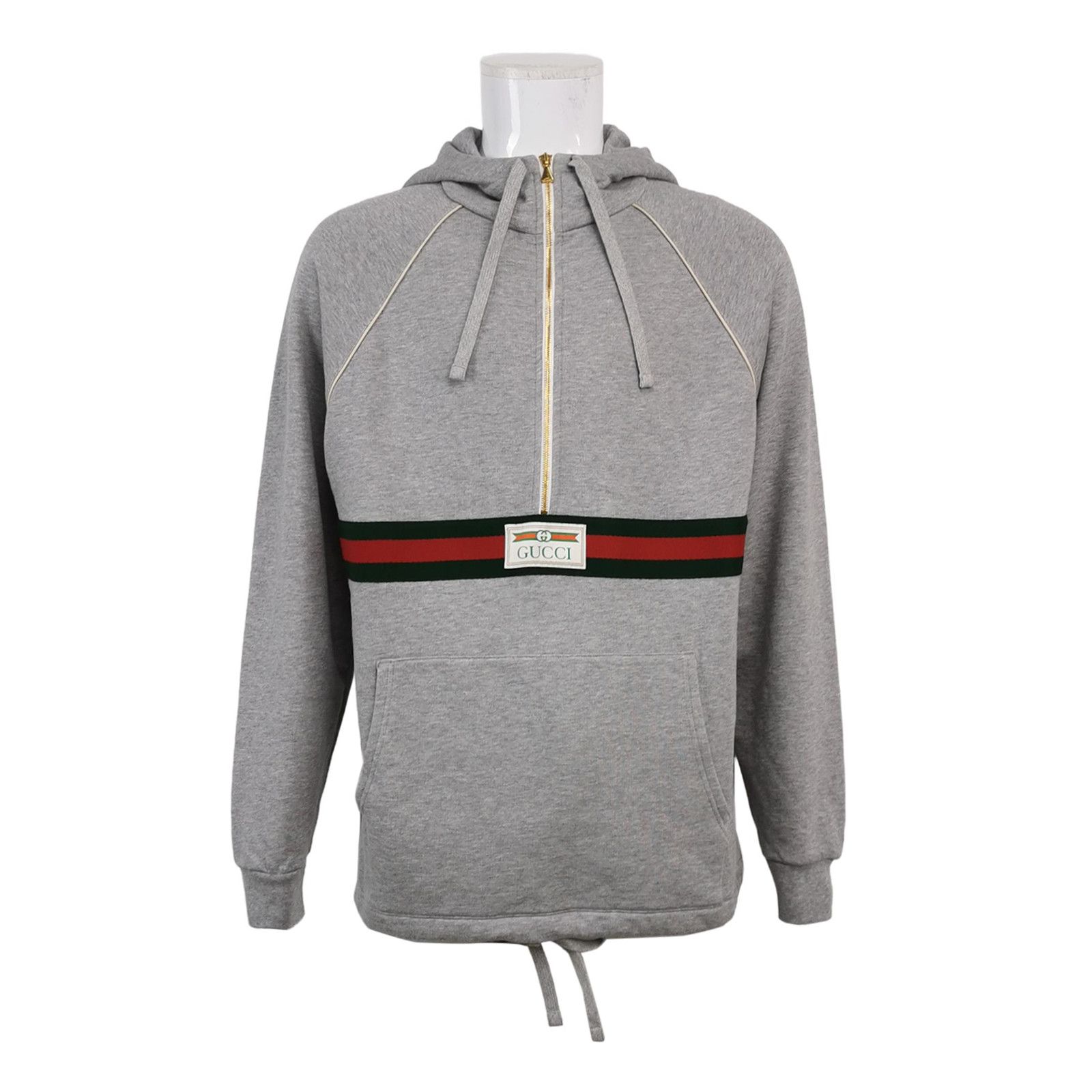 Gucci Gucci Stripe Logo Half-Zip Hoodie Size M Size US M / EU 48-50 / 2 - 2 Thumbnail