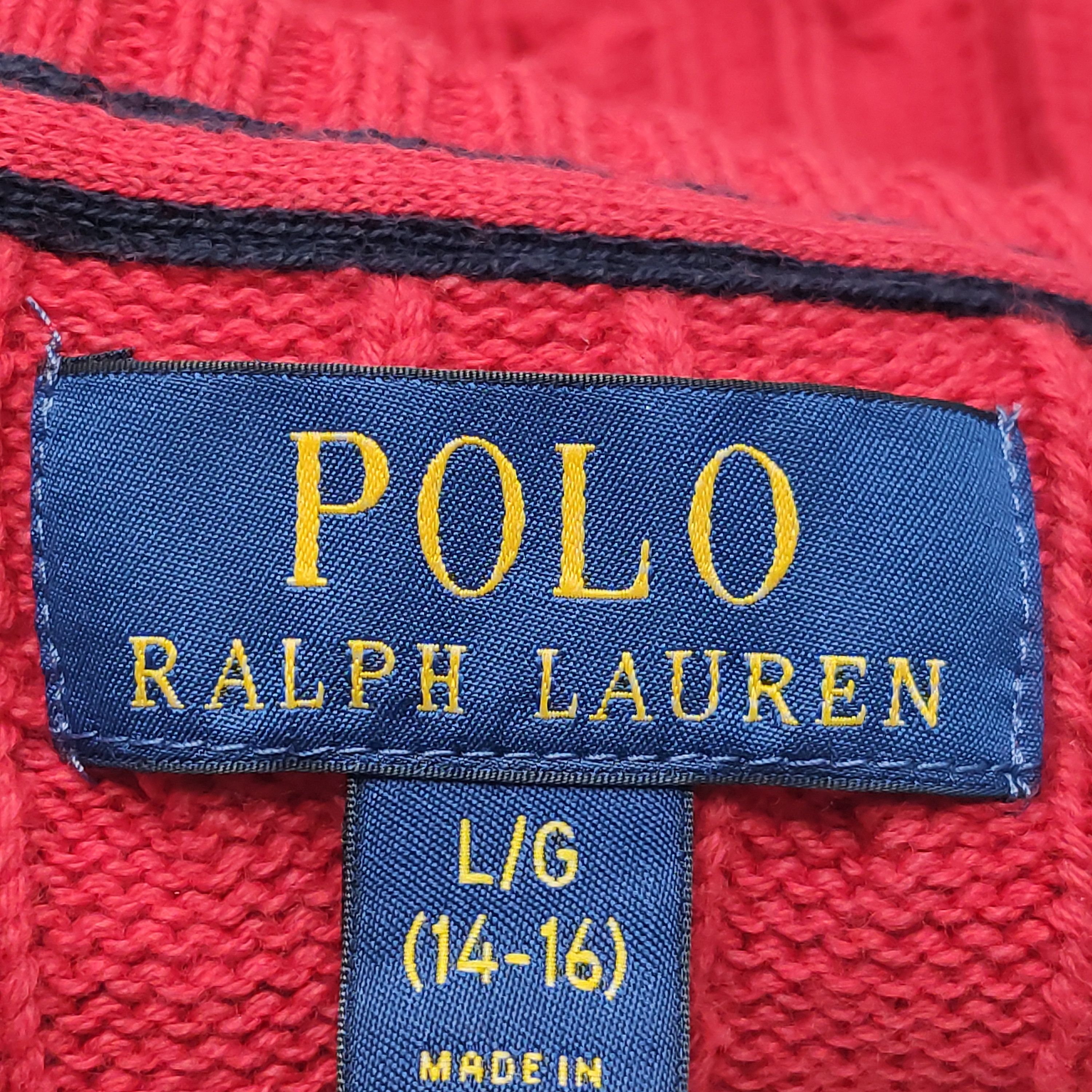 Polo Ralph Lauren Polo Ralph Lauren Red Cable Knit Sweater US XS Size US XS / EU 42 / 0 - 6 Thumbnail