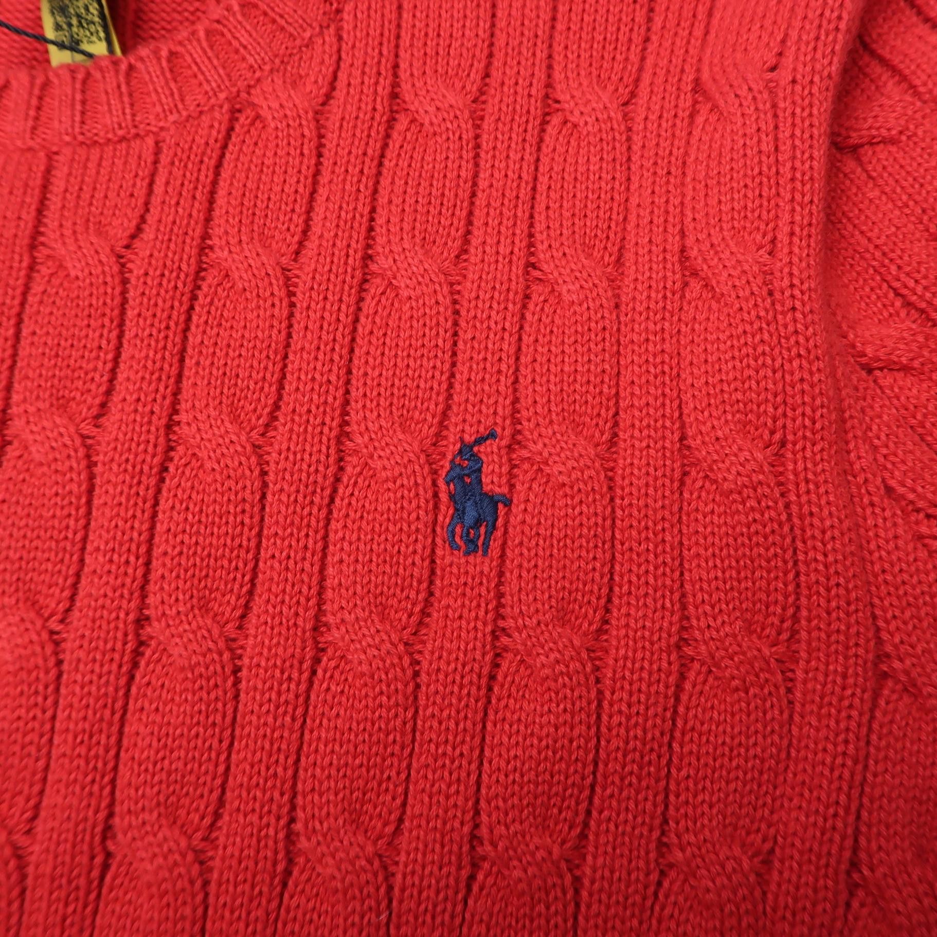 Polo Ralph Lauren Polo Ralph Lauren Red Cable Knit Sweater US XS Size US XS / EU 42 / 0 - 4 Thumbnail