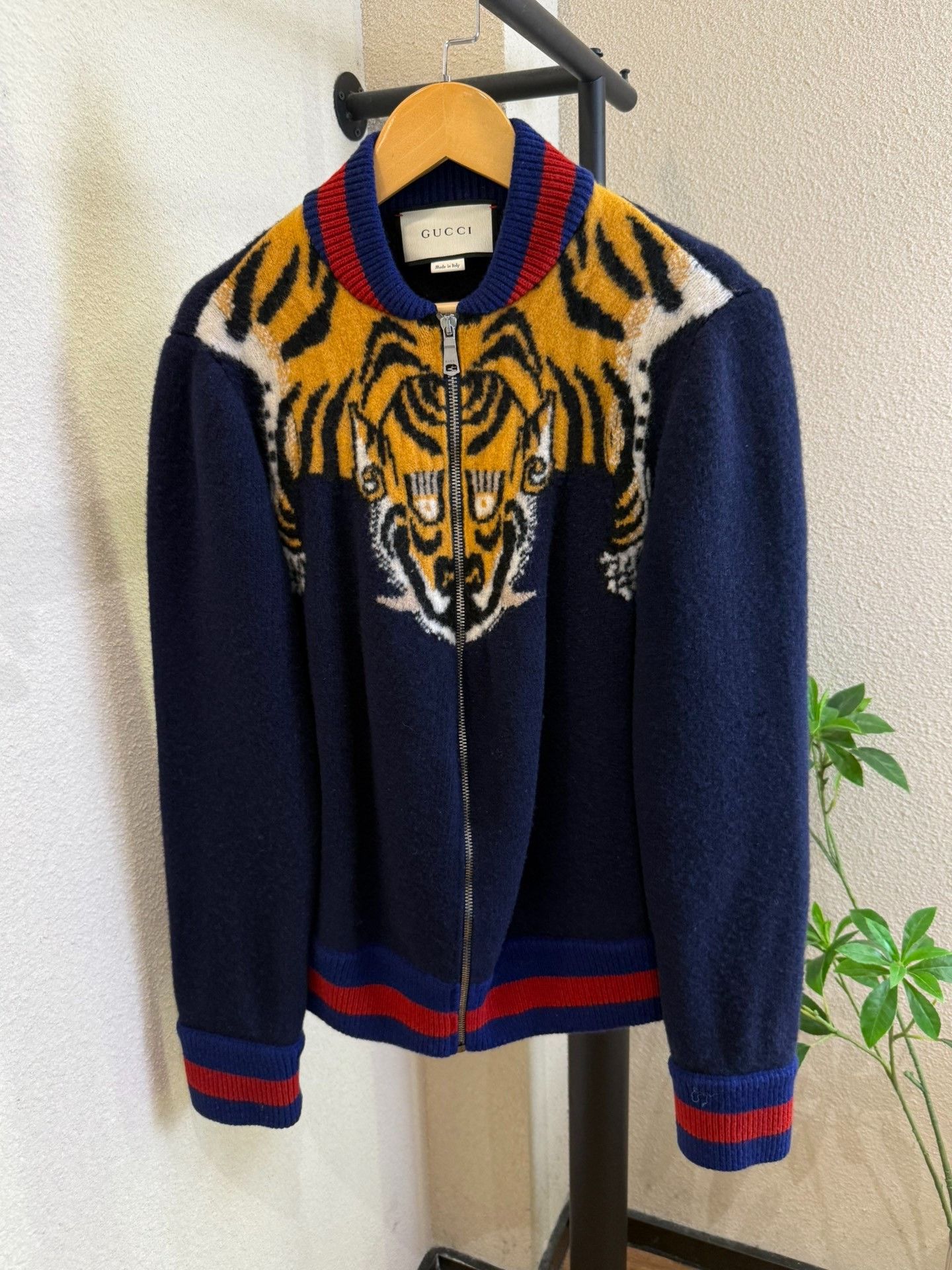 Gucci Gucci Tiger Head Intarsia Wool Zip Sweater Size S Size US S / EU 44-46 / 1 - 2 Thumbnail