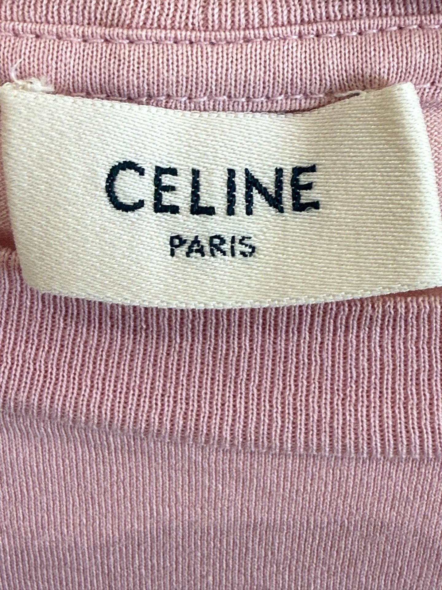 Celine Celine Logo Print Pink T-Shirt XL Size US XL / EU 56 / 4 - 5 Thumbnail