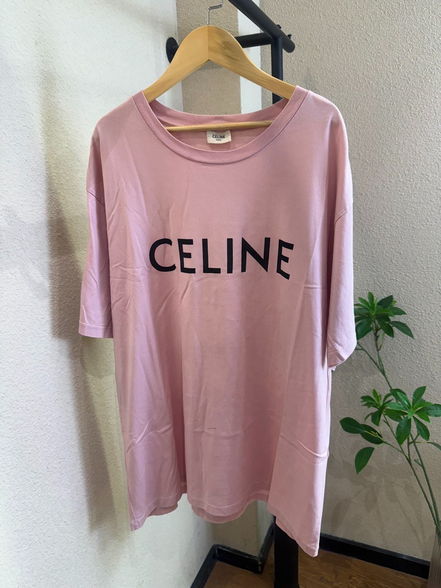 Celine Celine Logo Print Pink T-Shirt XL Size US XL / EU 56 / 4 - 2 Thumbnail