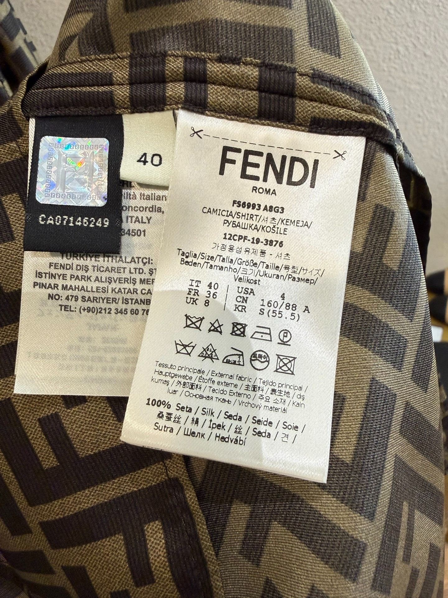 Fendi Fendi Zucca Print Silk Button Up Shirt IT 40 Size S / US 4 / IT 40 - 6 Thumbnail