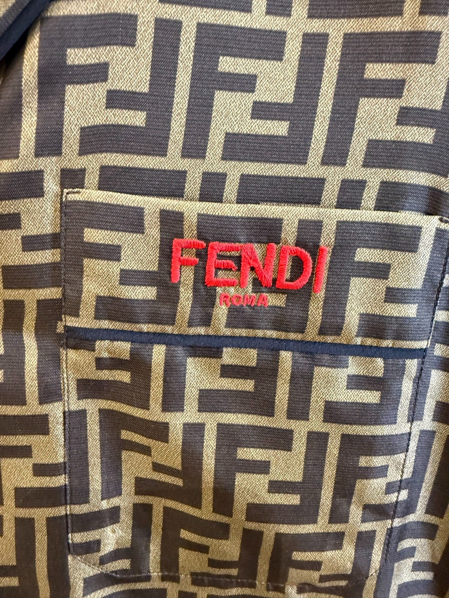 Fendi Fendi Zucca Print Silk Button Up Shirt IT 40 Size S / US 4 / IT 40 - 4 Thumbnail